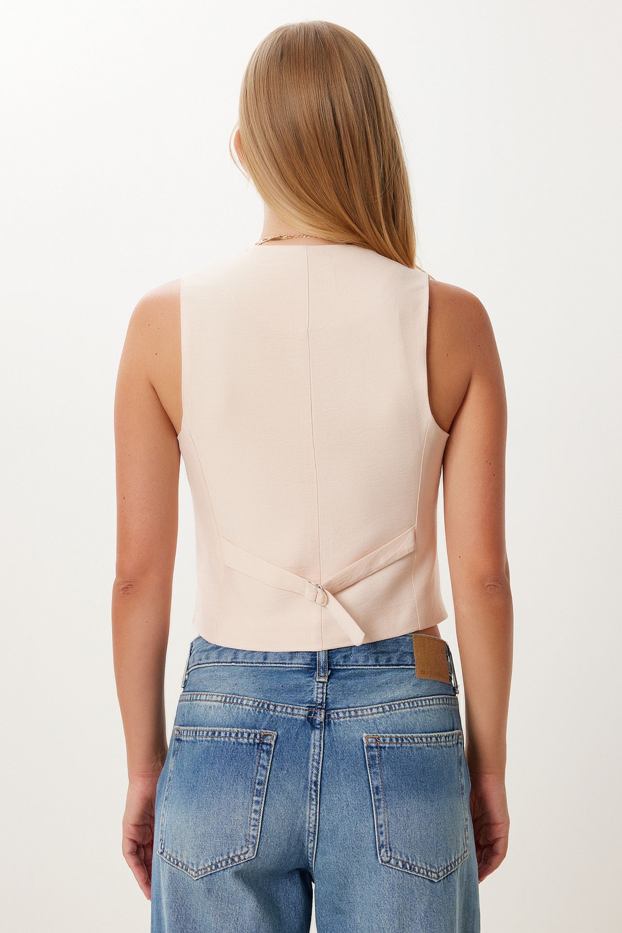 ISTANBUL Women's woven button-front waistcoat 3