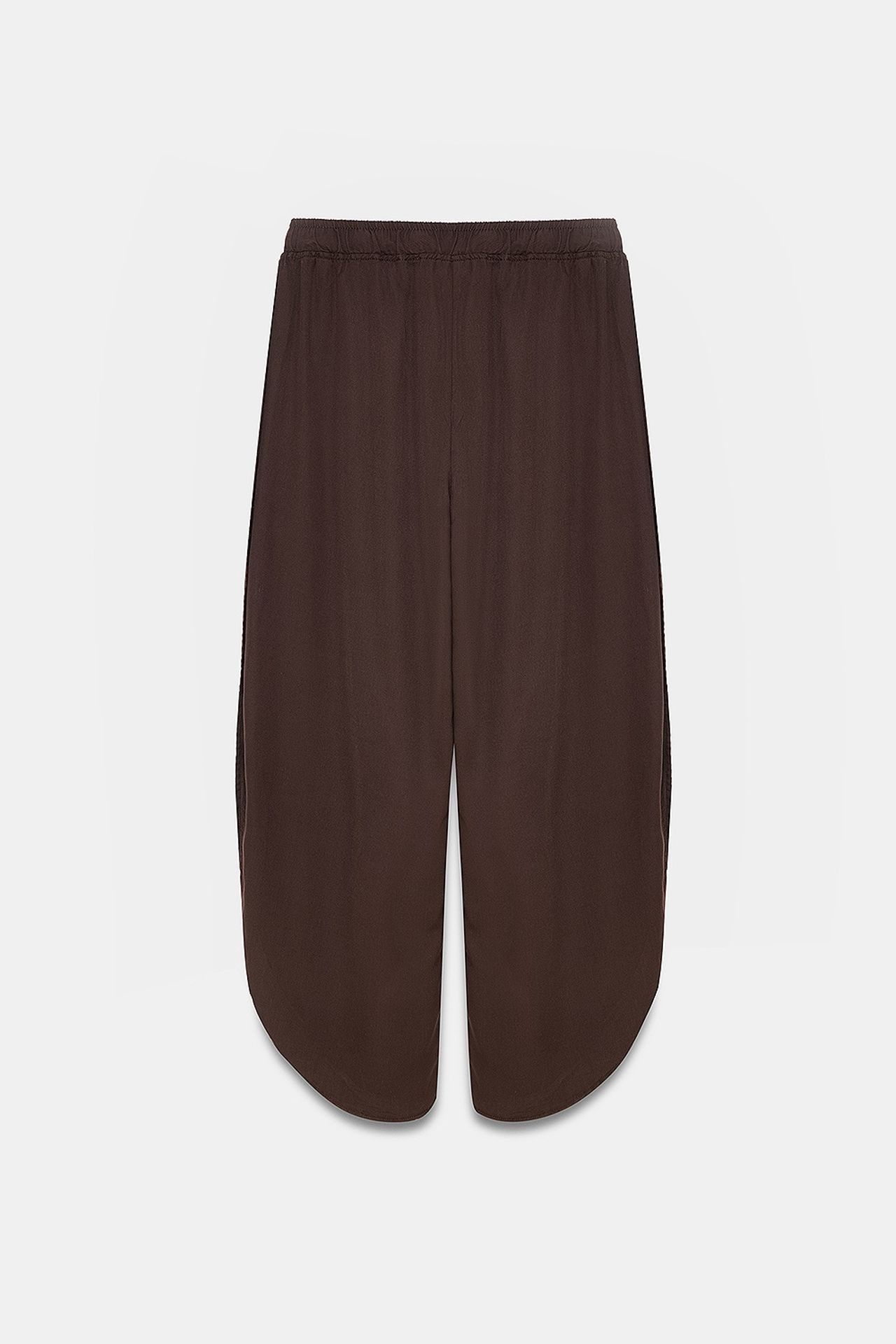 DILVIN Kadın Tencel Krep Yırtmaçlı Bol Paça Pantolon 6