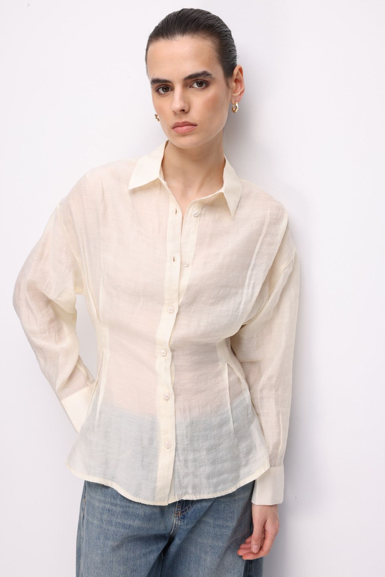 MIXRAY Fitted Textured Button-Up Shirt 2