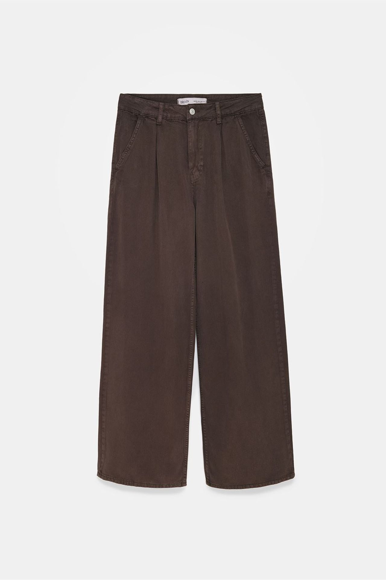 DILVIN Mid-Waist Wide-Leg Pleated Trousers 5