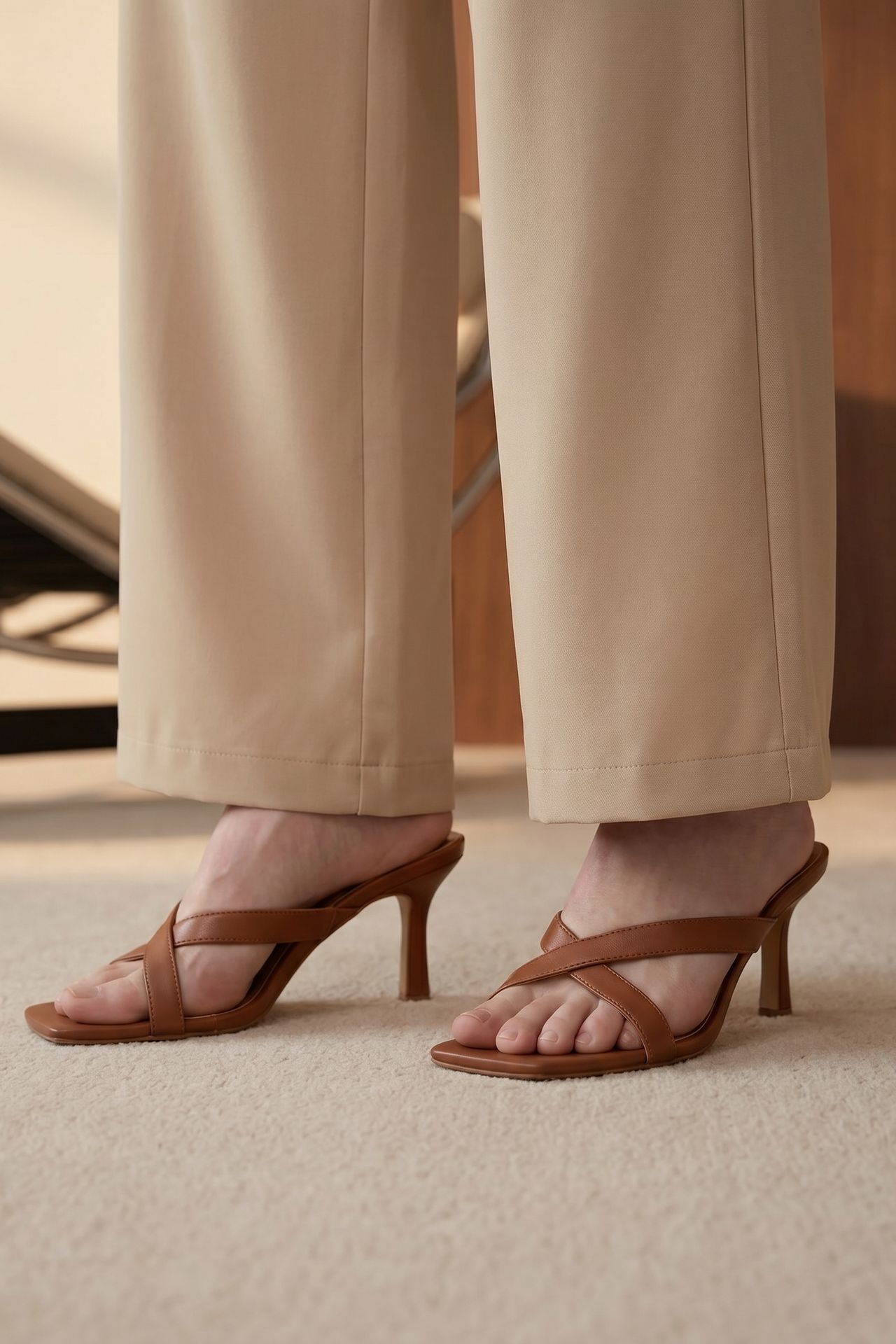 MY FASHION High-Waist Wide-Leg Crepe Trousers 5