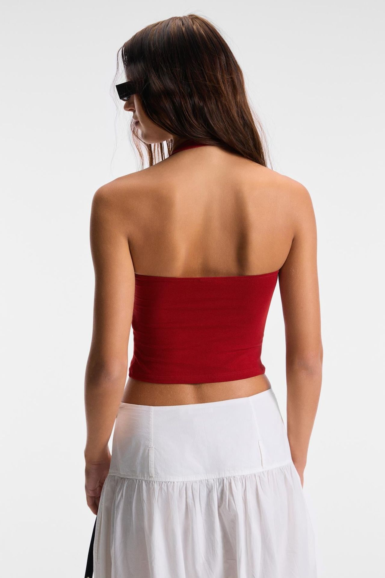 GRIMELANGE Halterneck Backless Crop Top 5