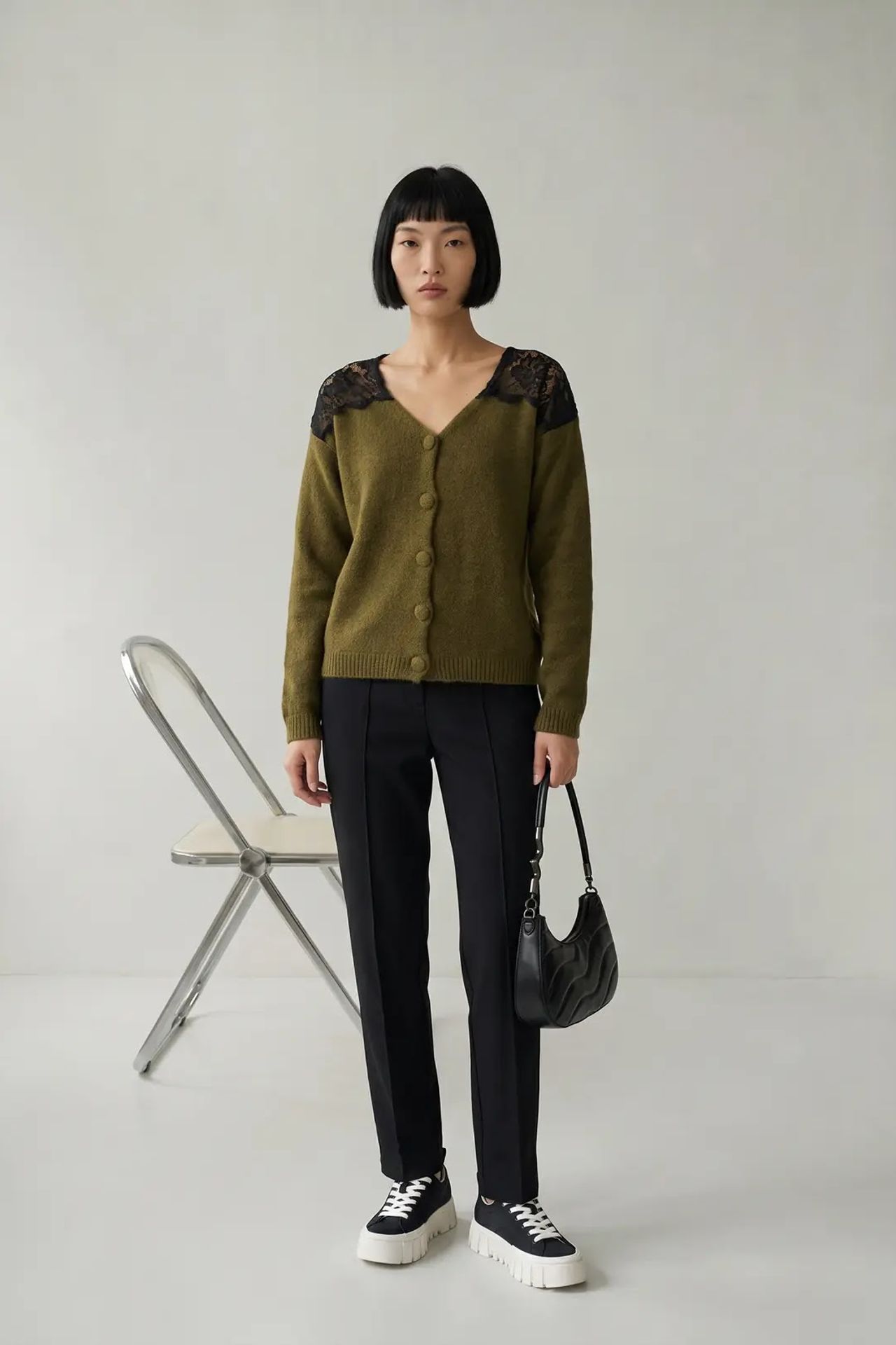 MY FASHION Önden Açık Rahat Örme Hırka 2