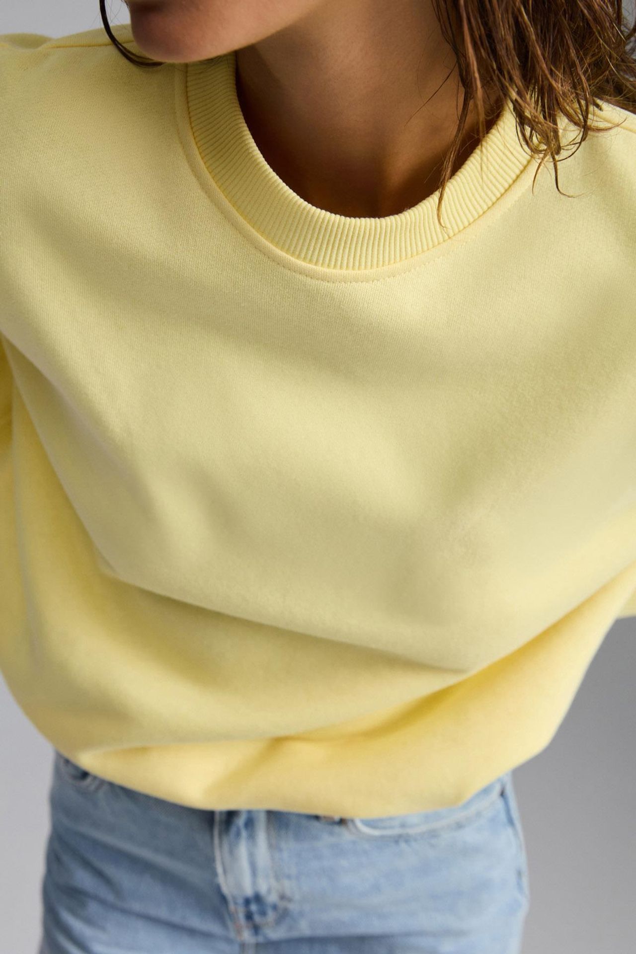 GRIMELANGE Geniş Kesimli Fitilli Bisiklet Yaka Sweatshirt 3