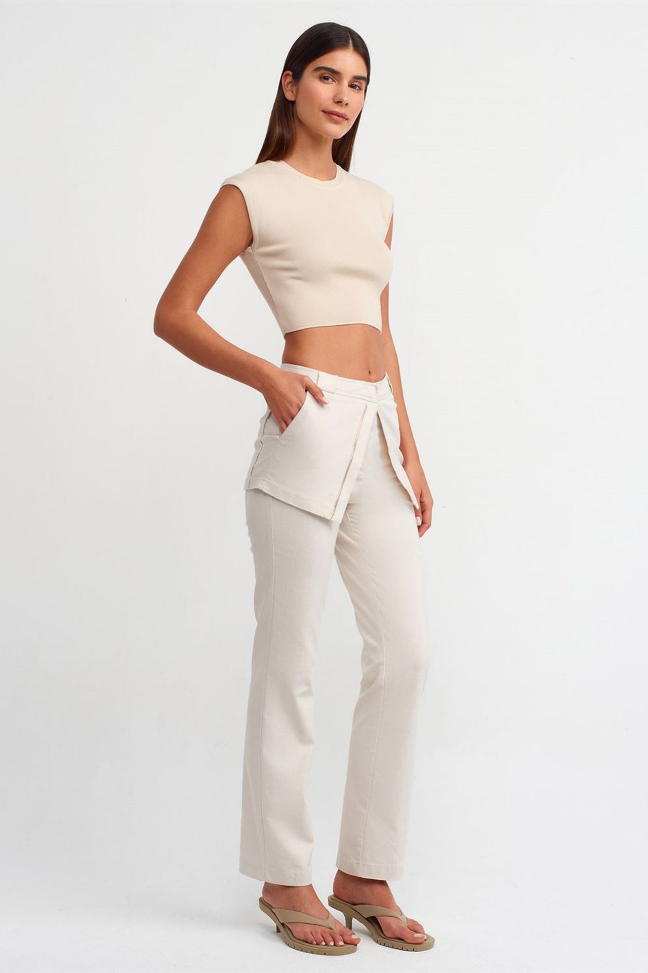 DILVIN Women's Sleeveless Ribbed Crop T-Shirt 3