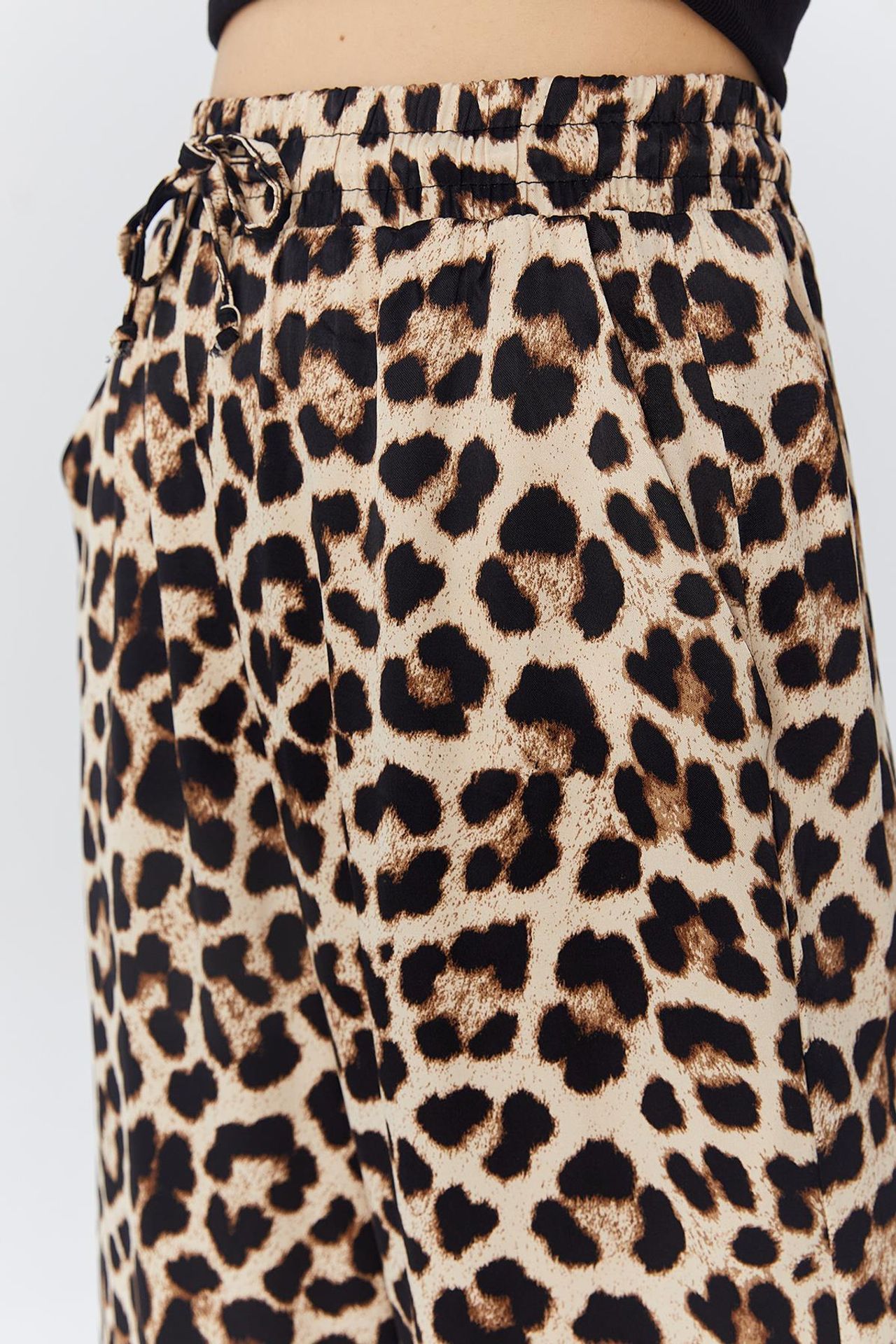 Mixray High Waist Leopard Print Wide Leg Pants 5