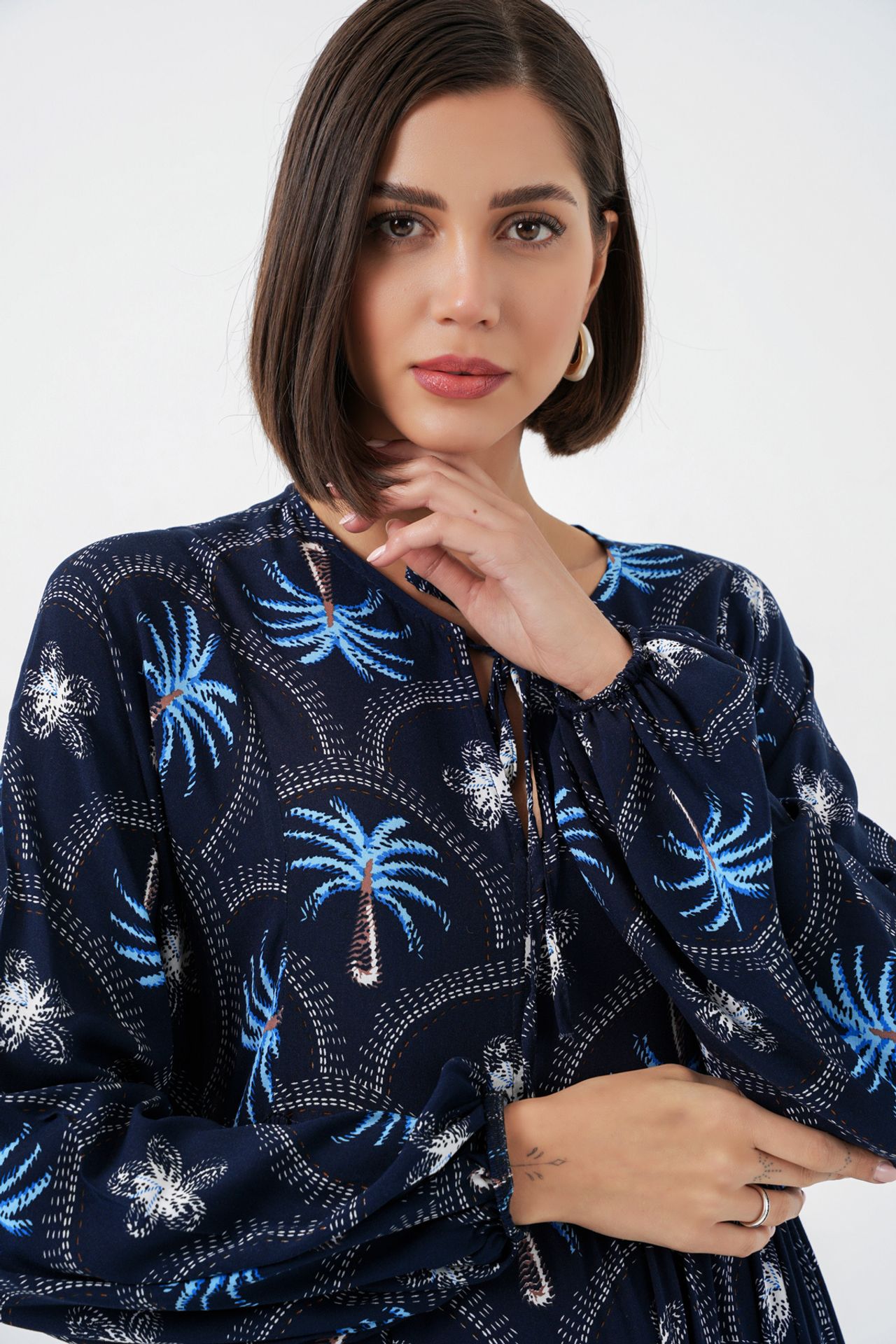 BDART Tropical Printed Maxi Dress with Button Closure