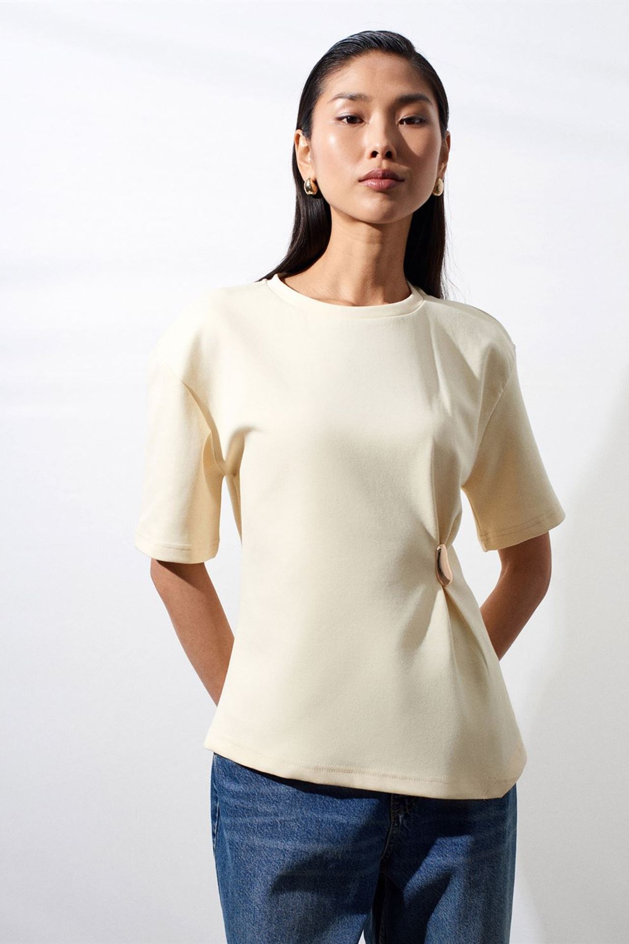 DILVIN Women's Crew Neck Short-sleeve Jersey T-shirt 3