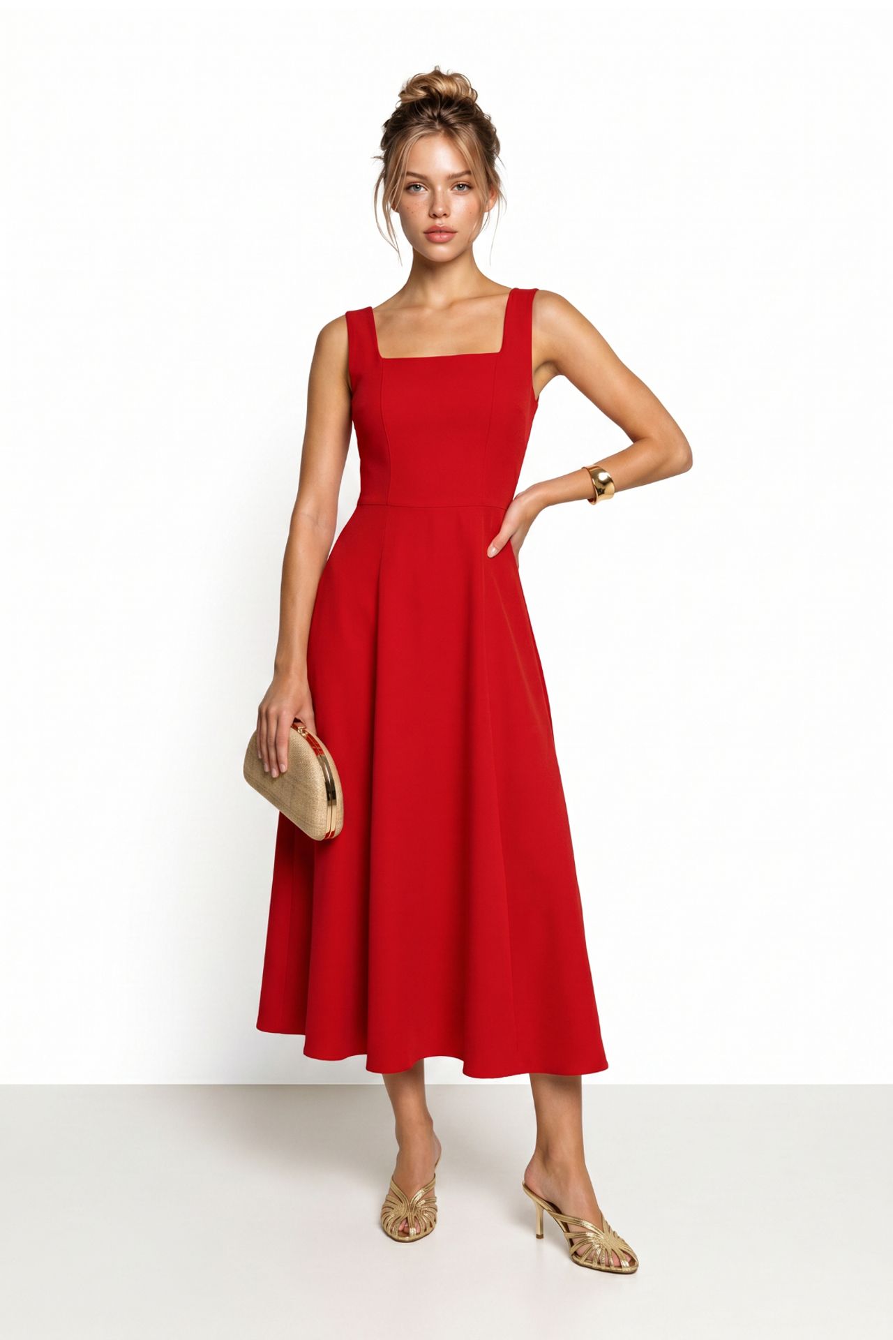 ISTANBUL Cotton Poplin A-Line Midi Dress 2