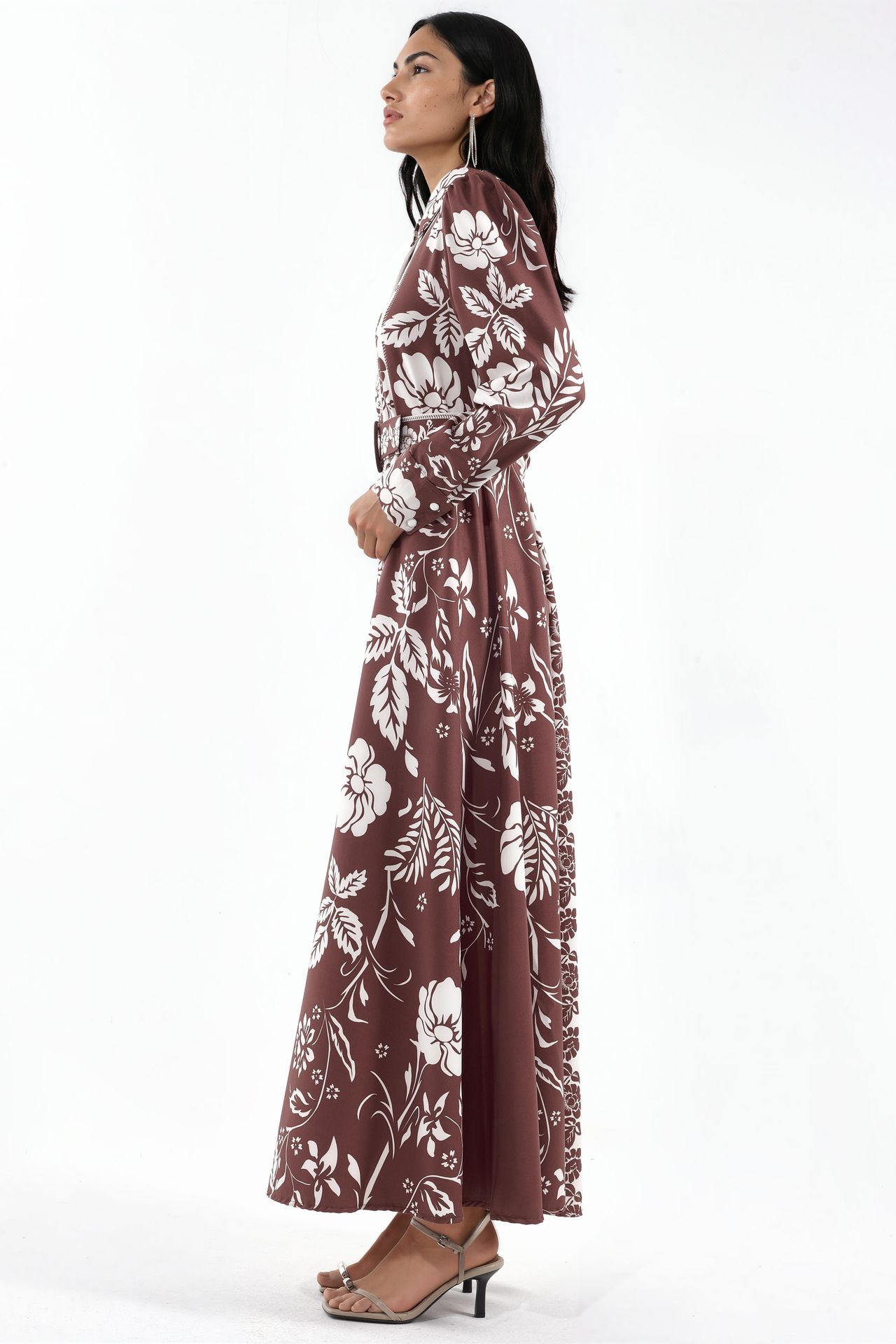 MSN Floral Belted Maxi Shirt Dress 2