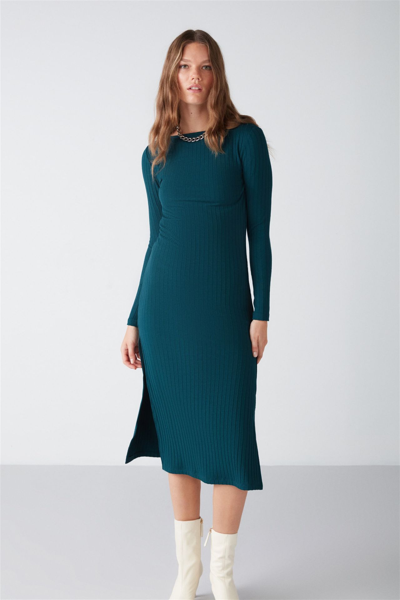 GRIMELANGE Ribbed Bodycon Midi Dress 4
