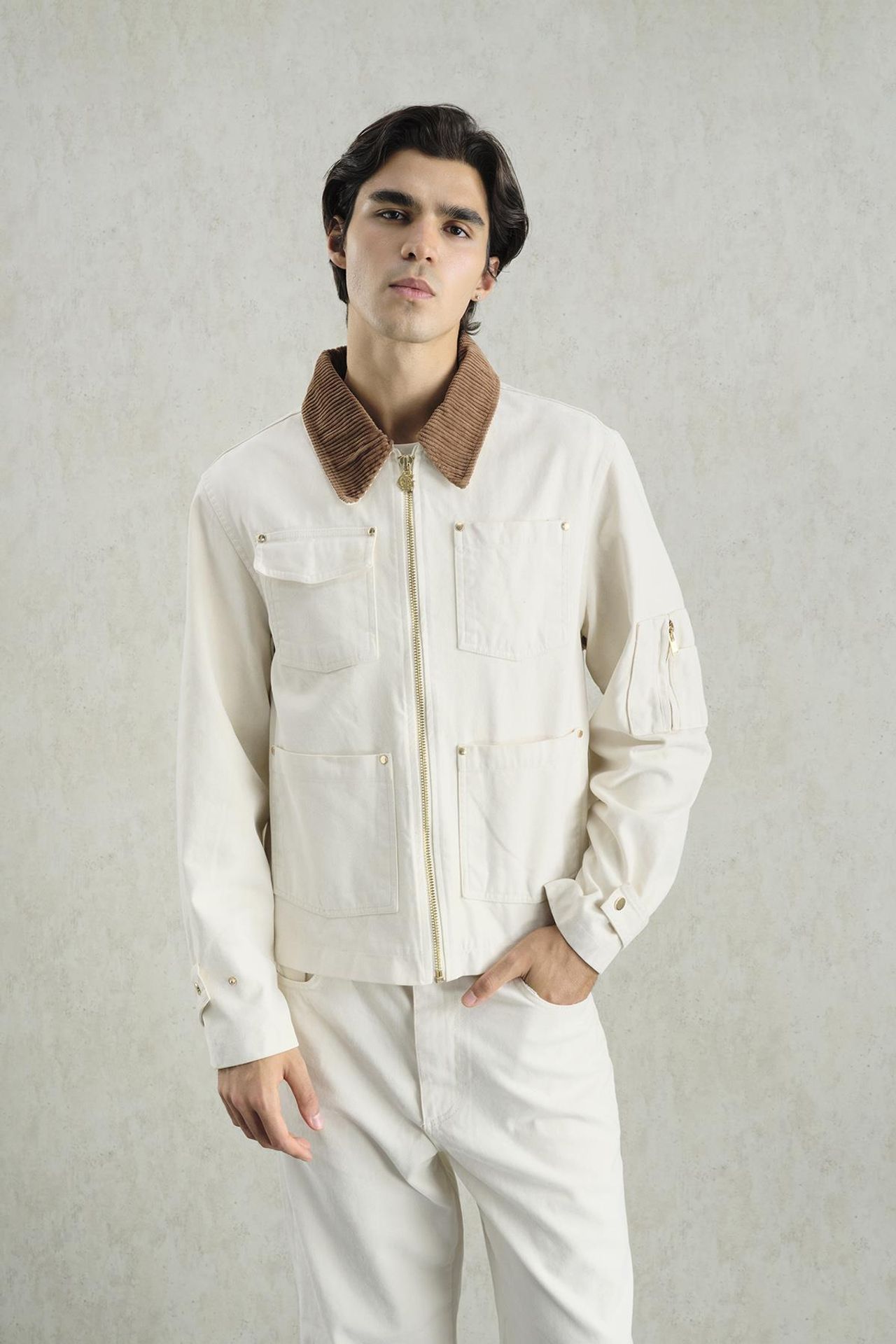 GIESTO Collar Detailed Seasonal Jacket with Pockets 5