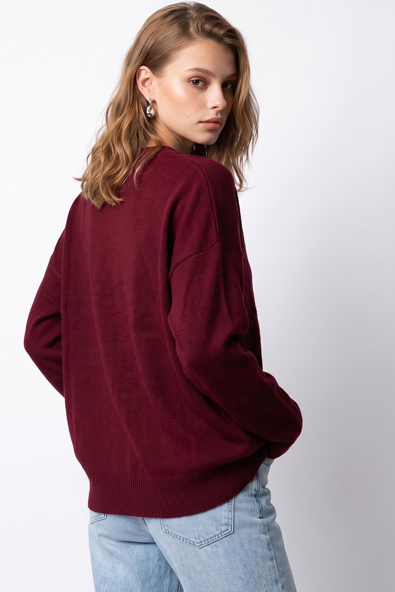 MIXRAY Oversized Ribbed Knit Sweater 6