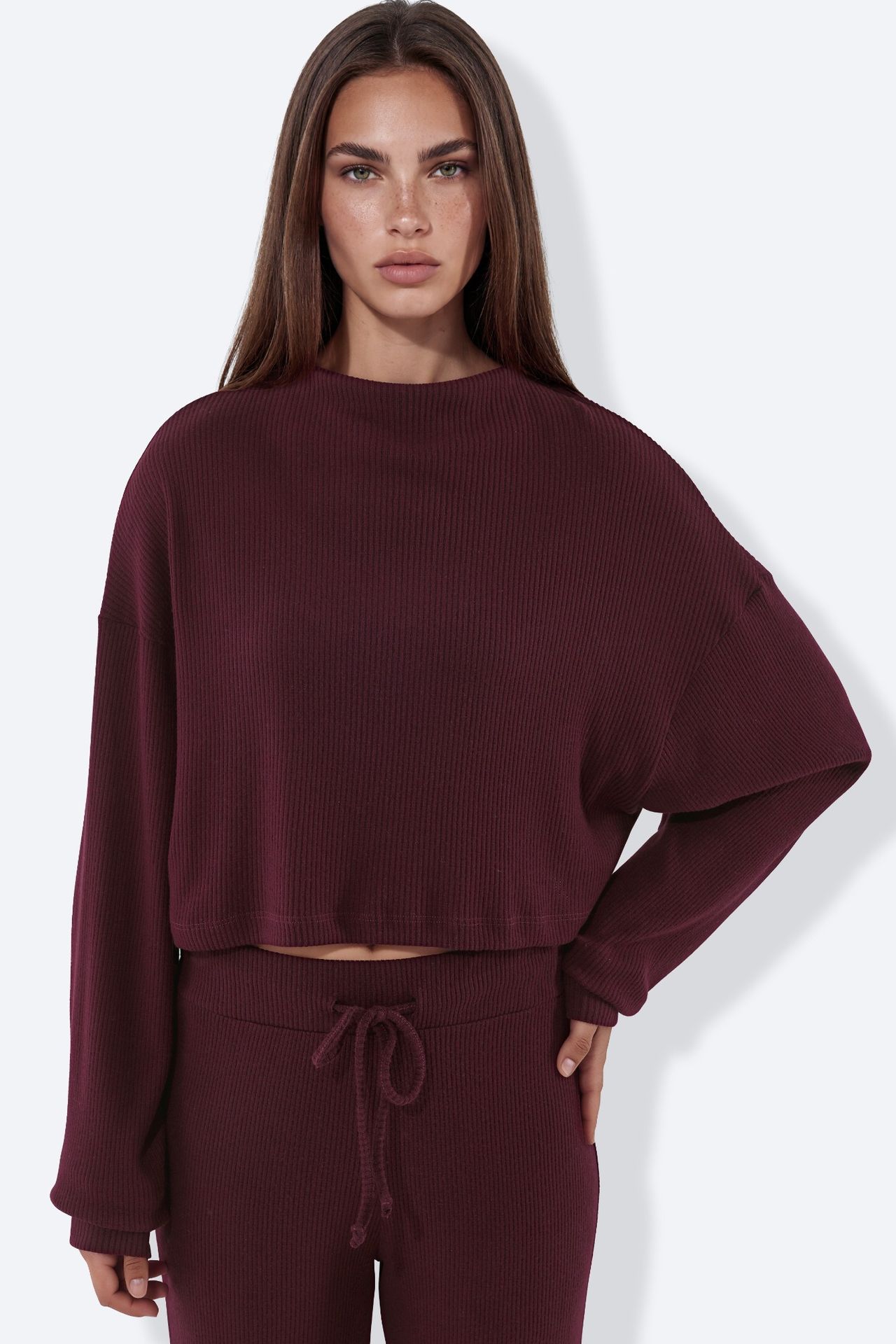 BUSEM Women's Oversized Crop Sweater 1