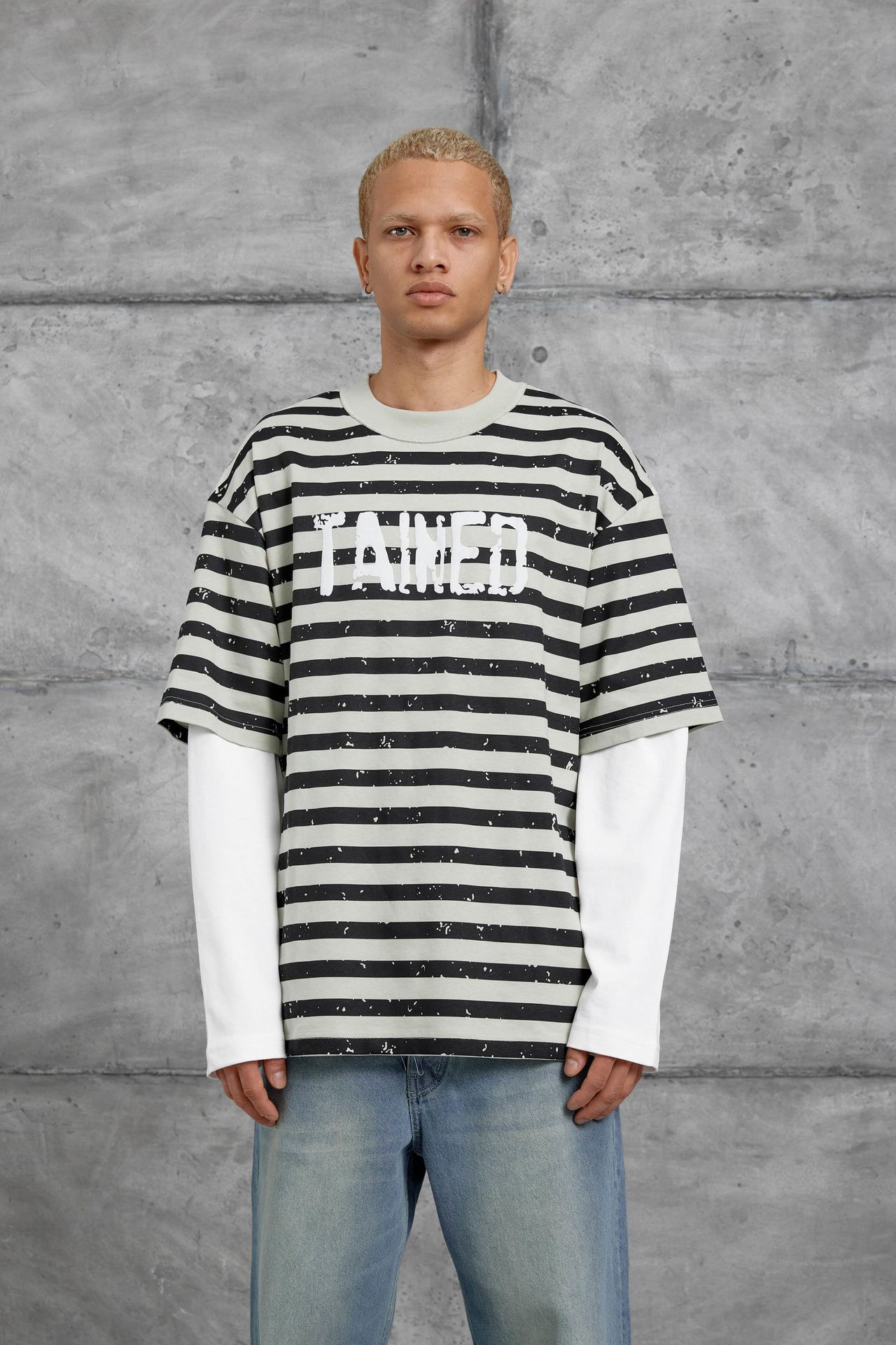 NOMARC Bol Çizgili Bisiklet Yaka Sweatshirt 1