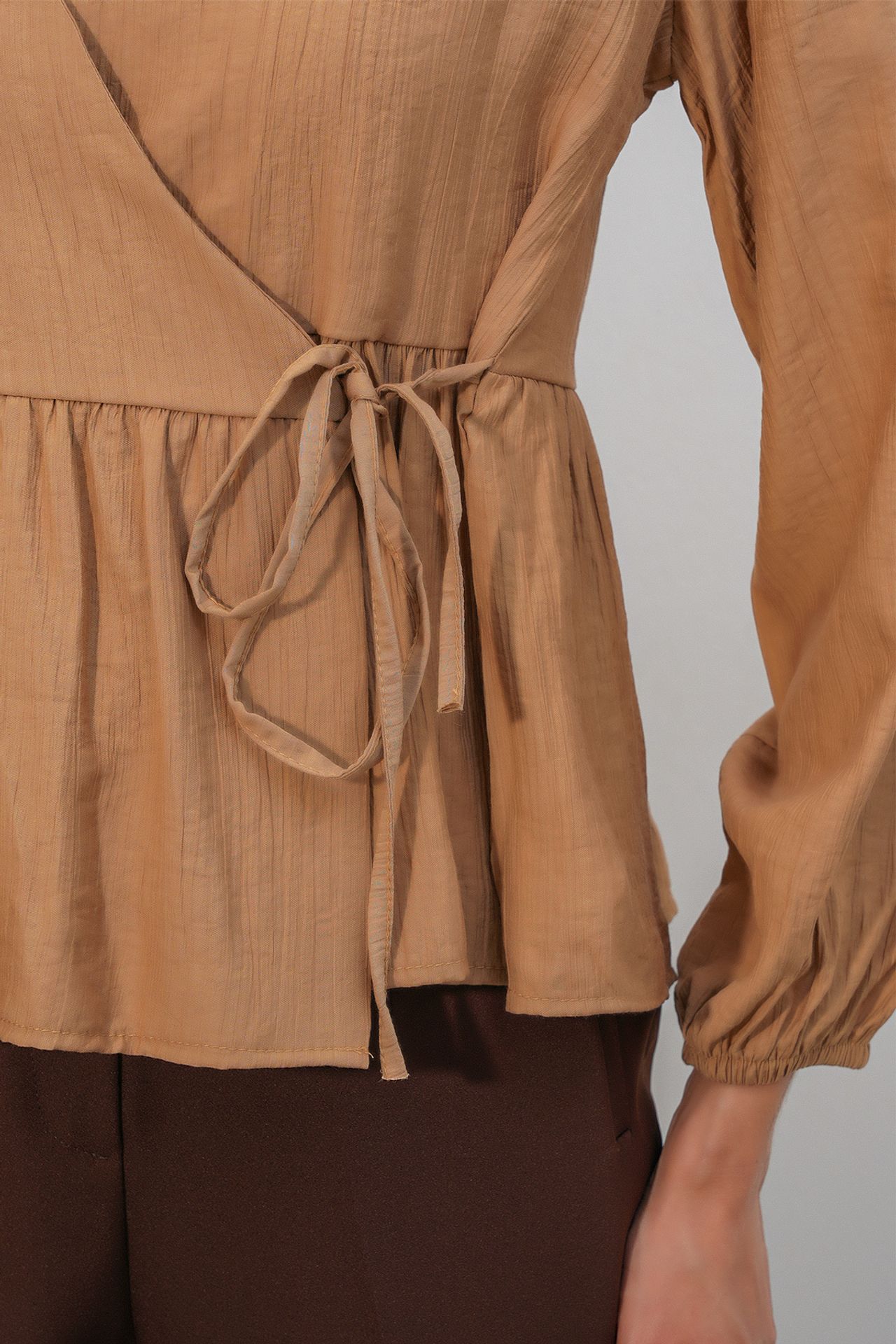 BDART V-Neck Tie Detail Crepe Wrap Blouse 4