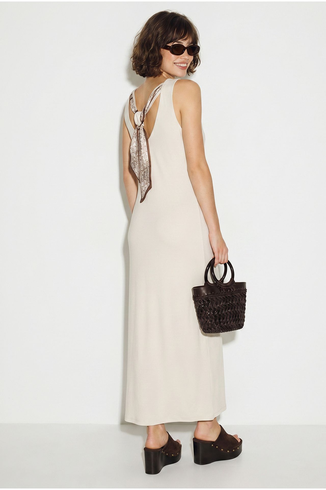 LUCCI Sleeveless Straight Maxi Dress With Slit 5