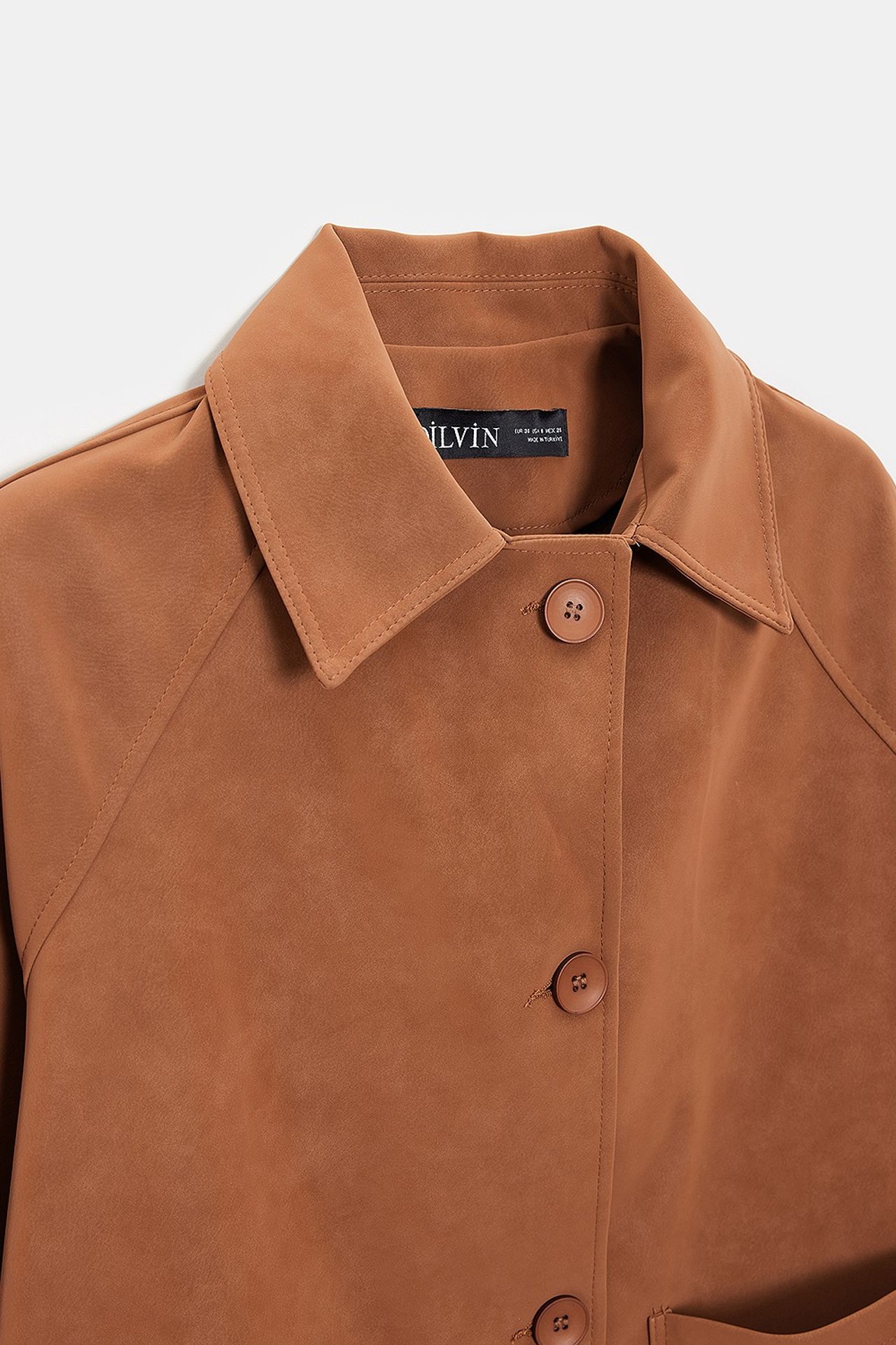 DILVIN Women's Suede Button Jacket 8