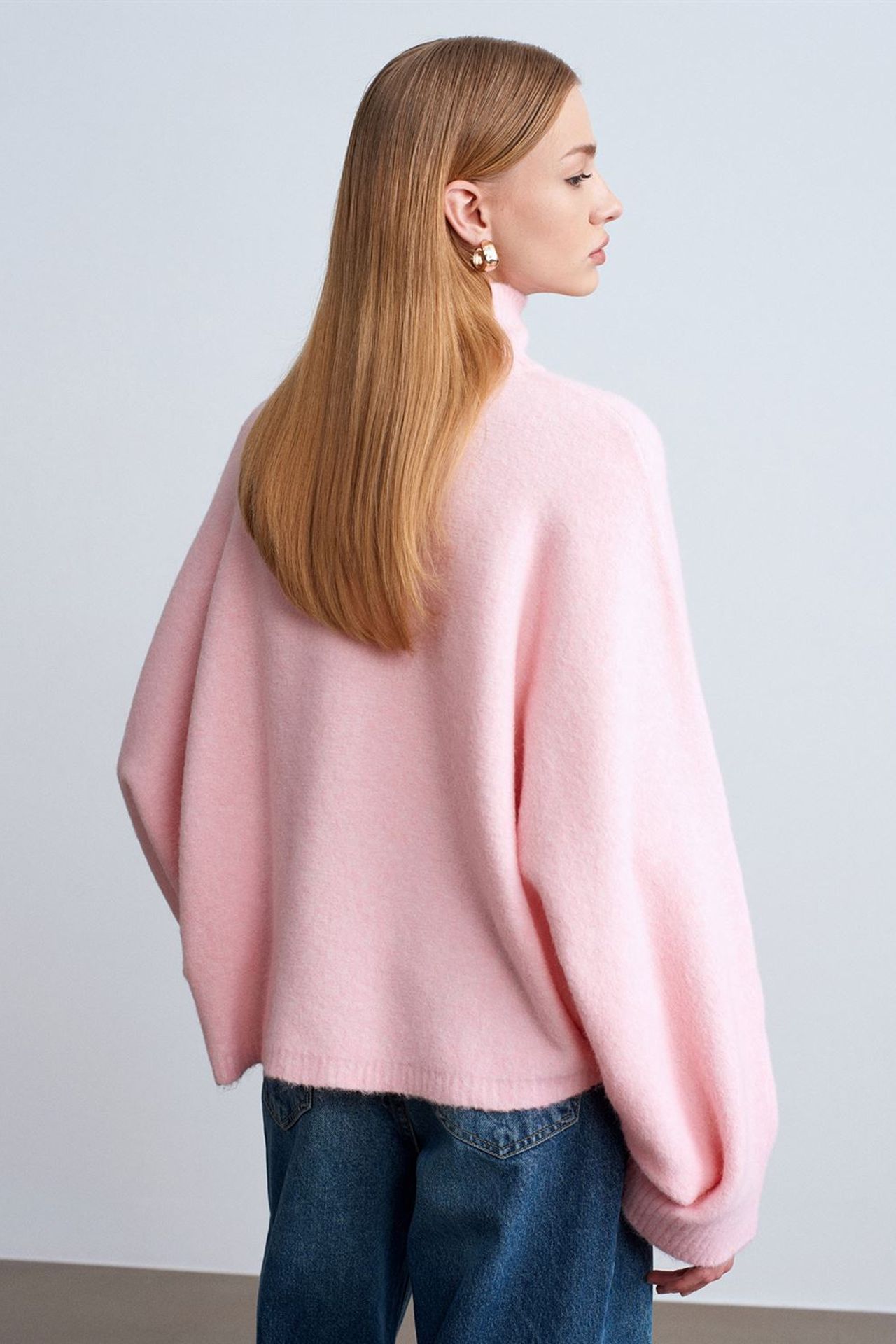 DILVIN Oversized Ribbed Turtleneck Sweater 2