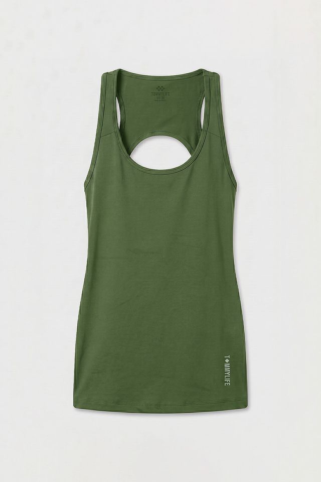 TOMMY Women's Cut Out Racerback Active Top