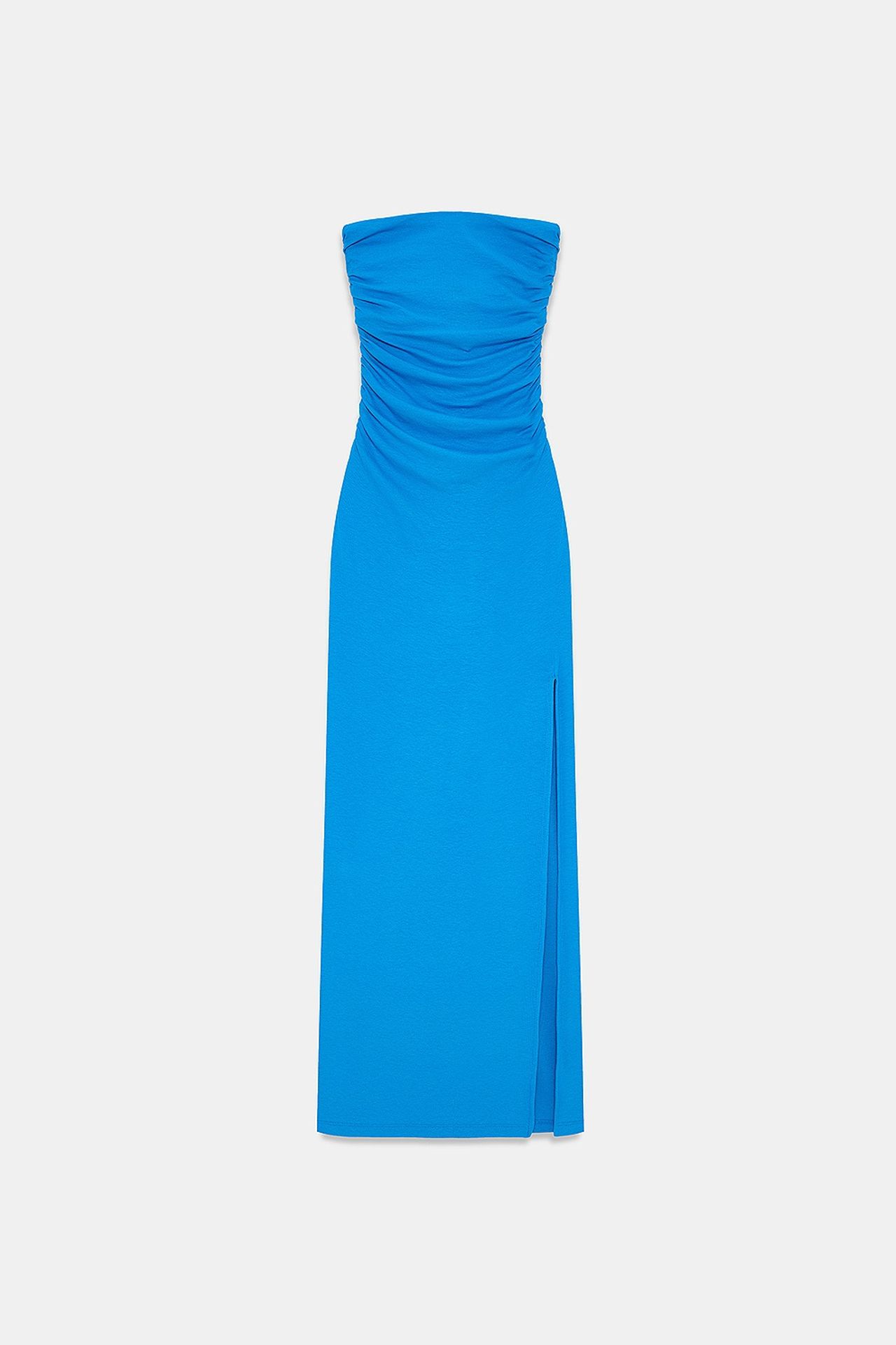 DILVIN Askısız Yırtmaçlı Uzun Bodycon Elbise 5