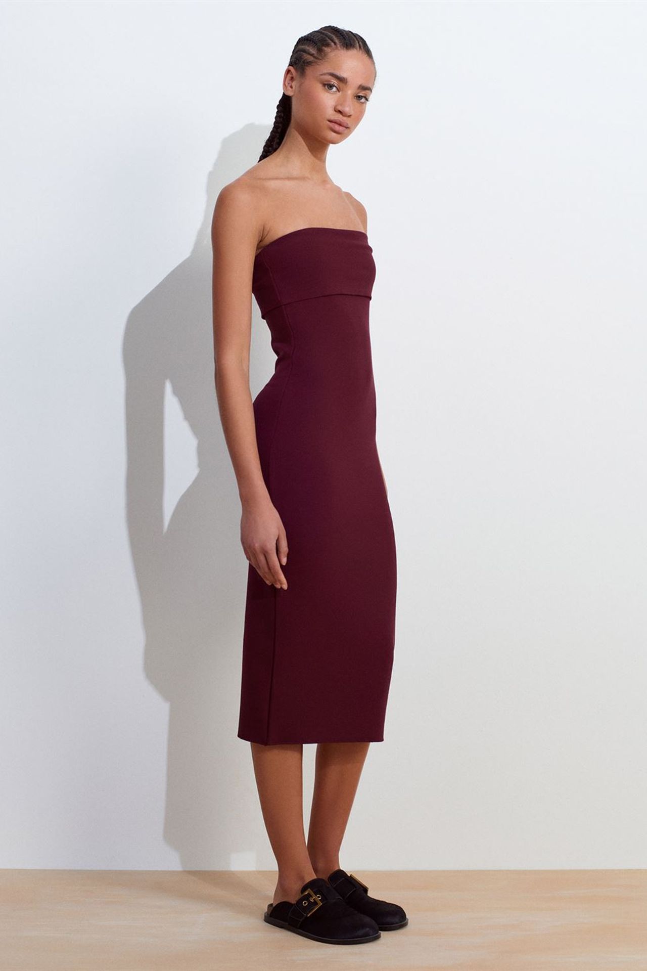 DILVIN Strapless Bodycon Midi Dress 5
