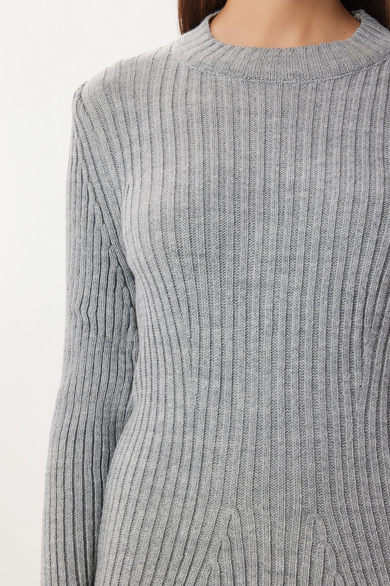 ISTANBUL Ribbed A-Line Knit Mini Dress 4