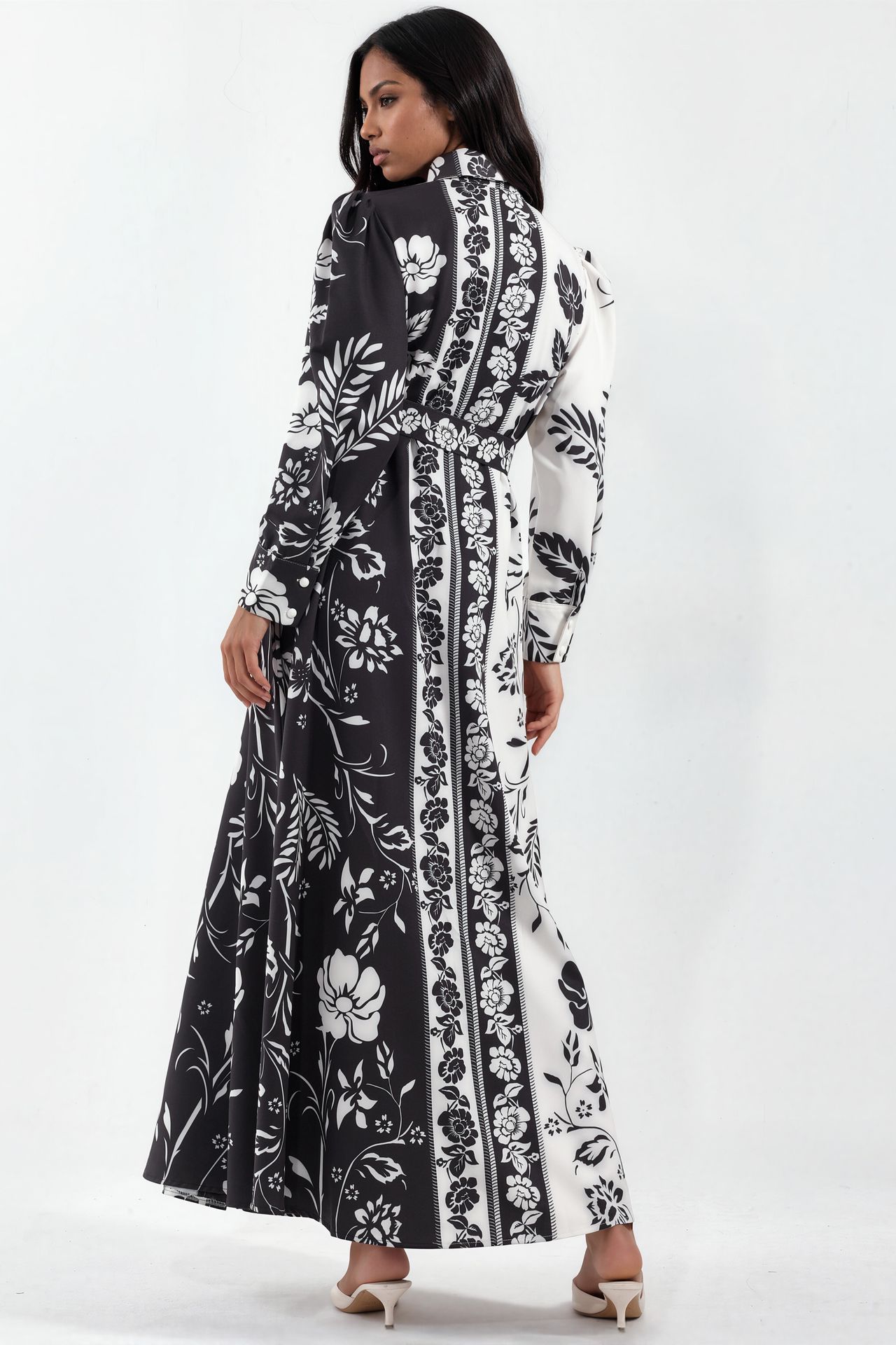 MSN Floral Belted Maxi Shirt Dress 3