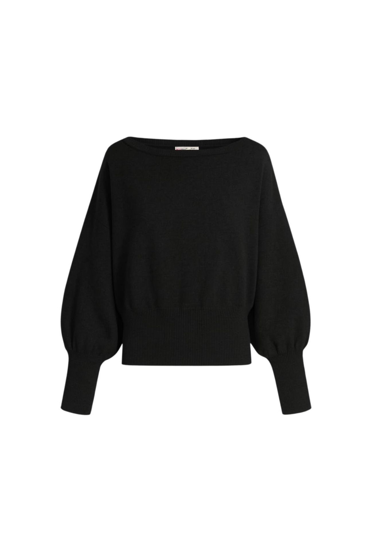 Mixray Ribbed Boat Neck Sweater 1