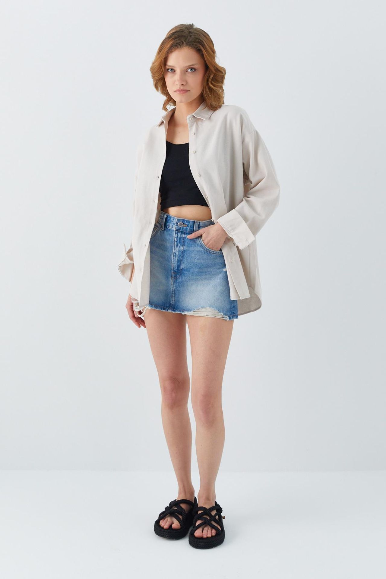 Mixray Oversize Poplin Shirt 2