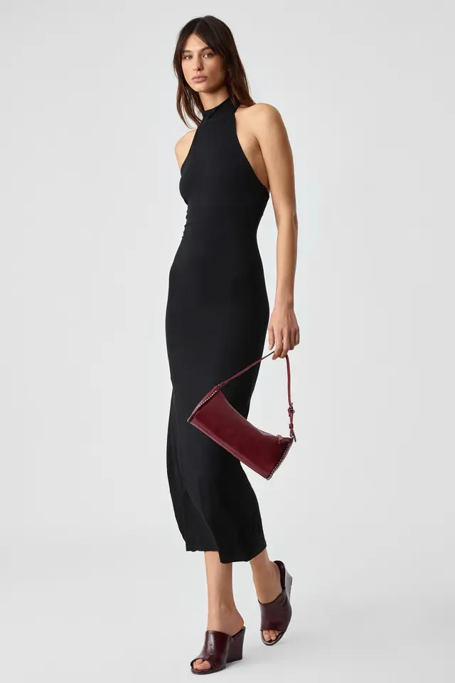 GRIMELANGE Halter Neck Maxi Dress