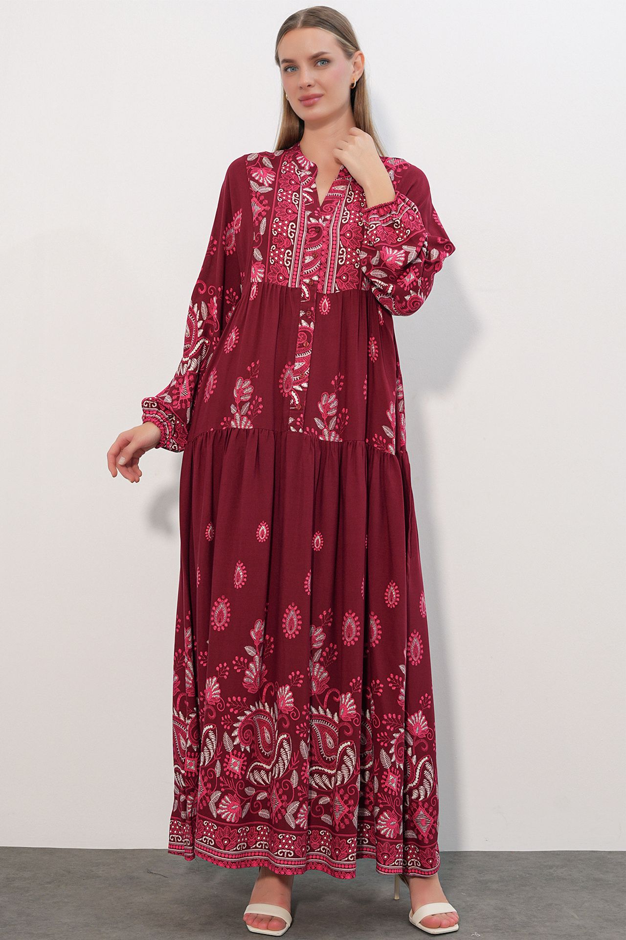 BDART Patterned V-Neck Maxi Dress 3