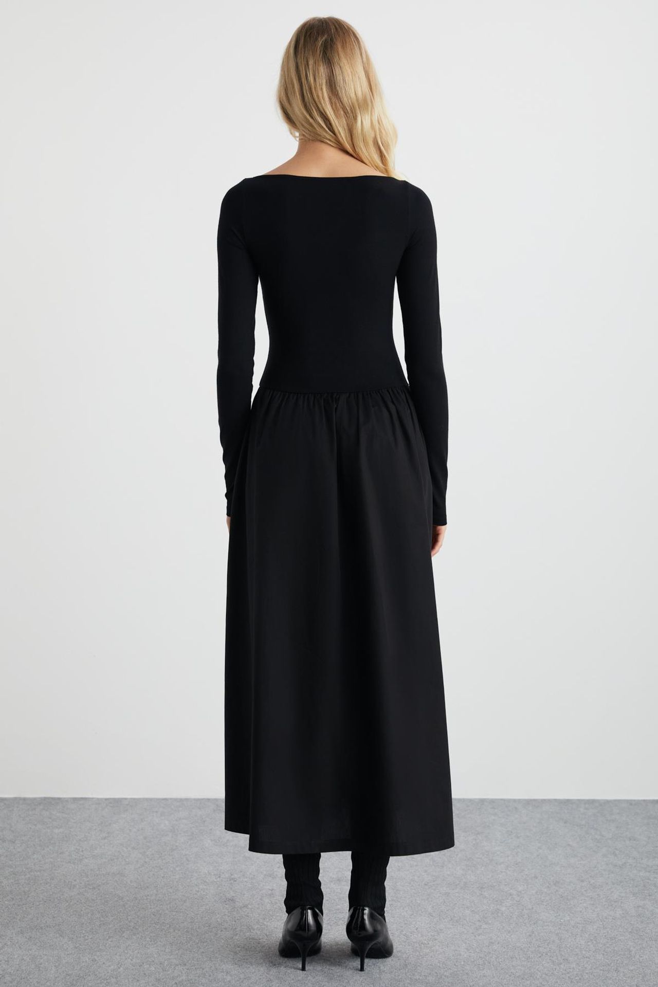 GRIMELANGE Boat Neck Pleated Maxi Dress 6