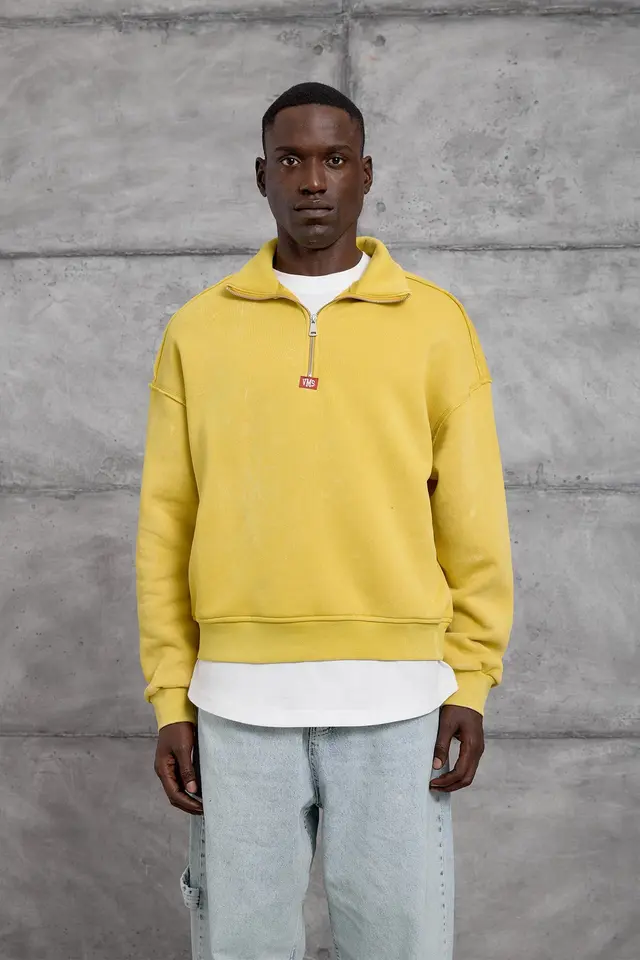 NOMARC Bol Kesim Yarım Fermuarlı Uzun Kollu Sweatshirt