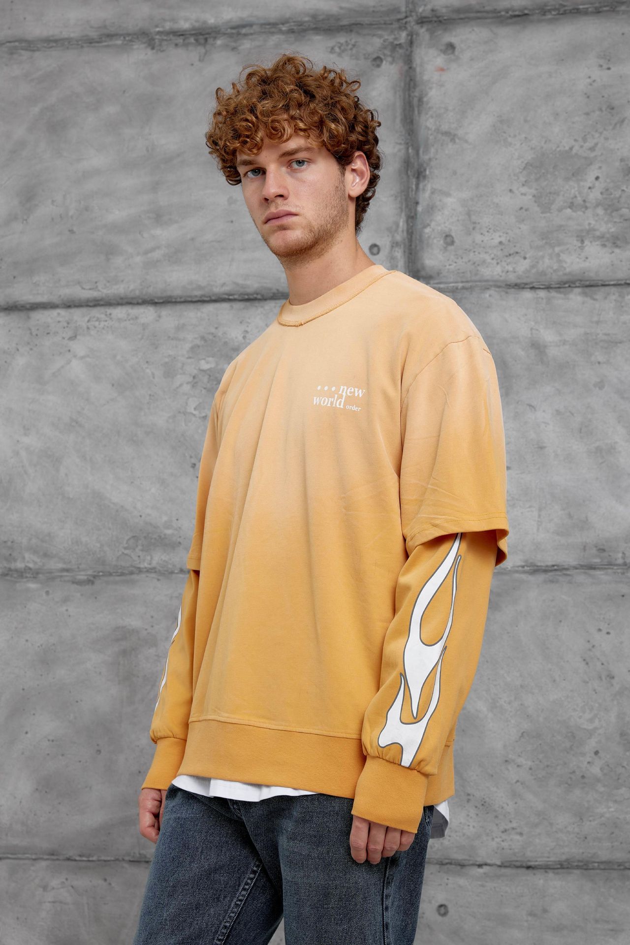 NOMARC Baskılı Geniş Kesim Bisiklet Yaka Sweatshirt 2