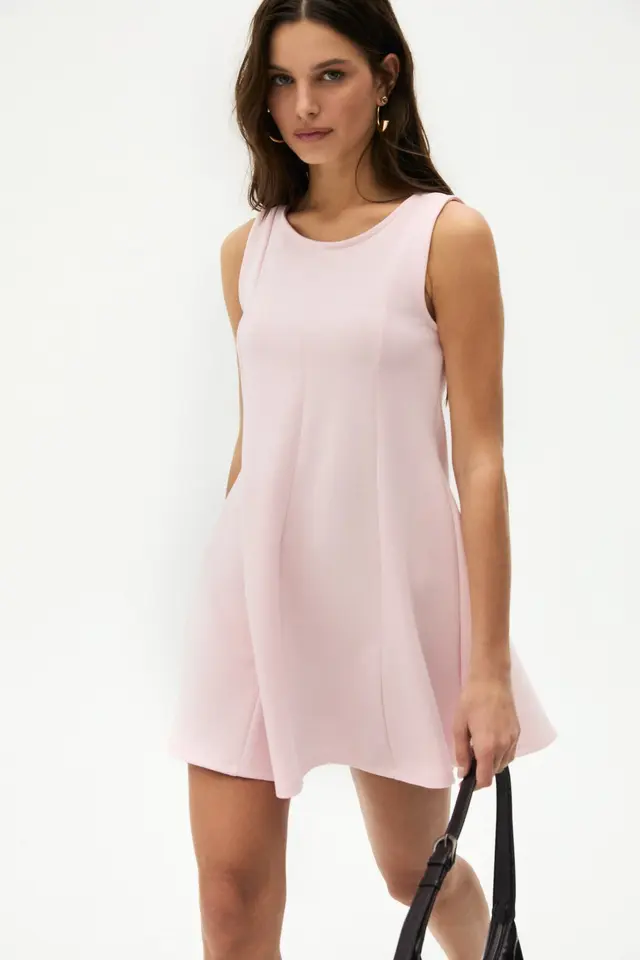 GRIMELANGE A-Line Crew Neck Mini Dress