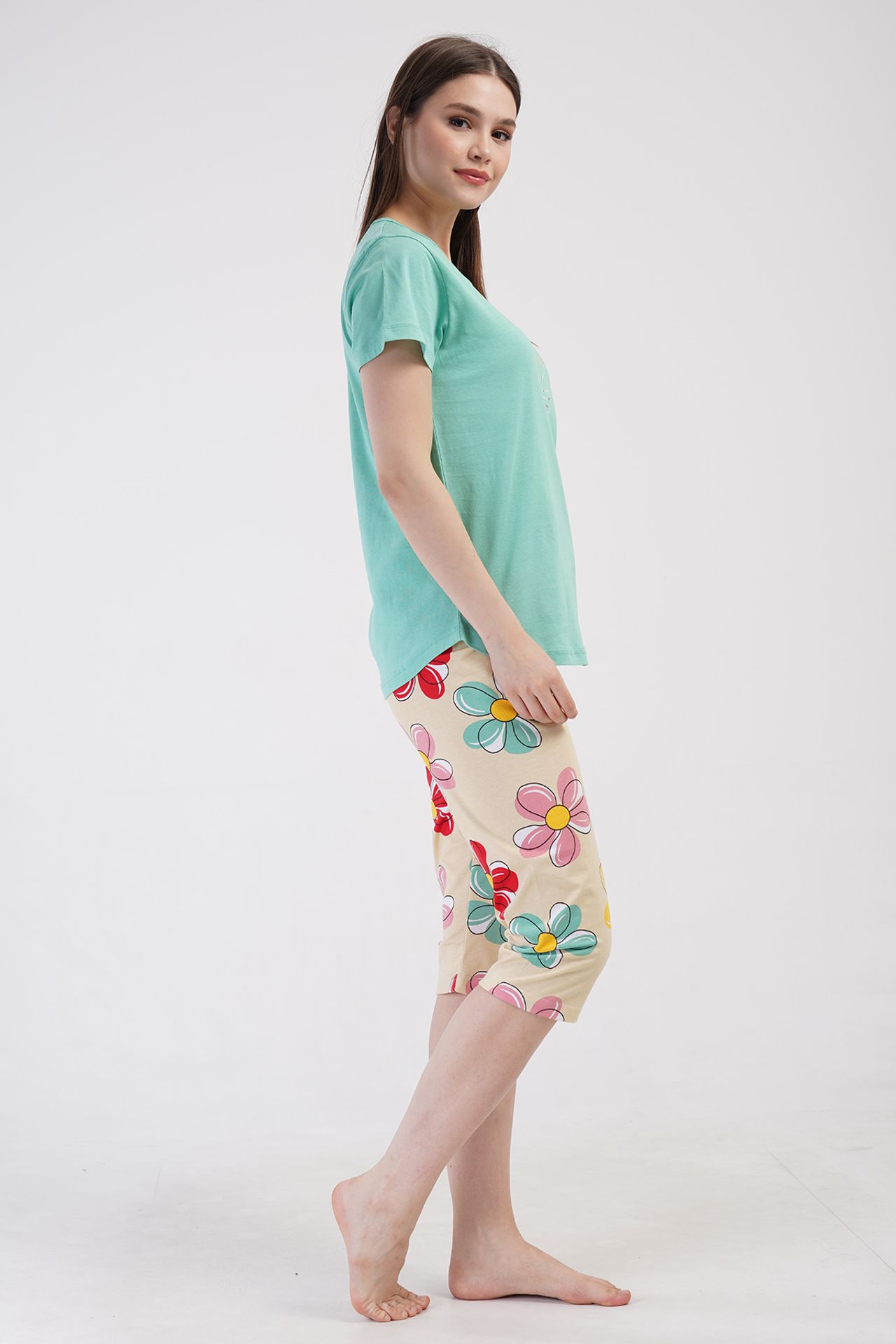 YAKE 2-Piece Crew Neck Pajama Set 4