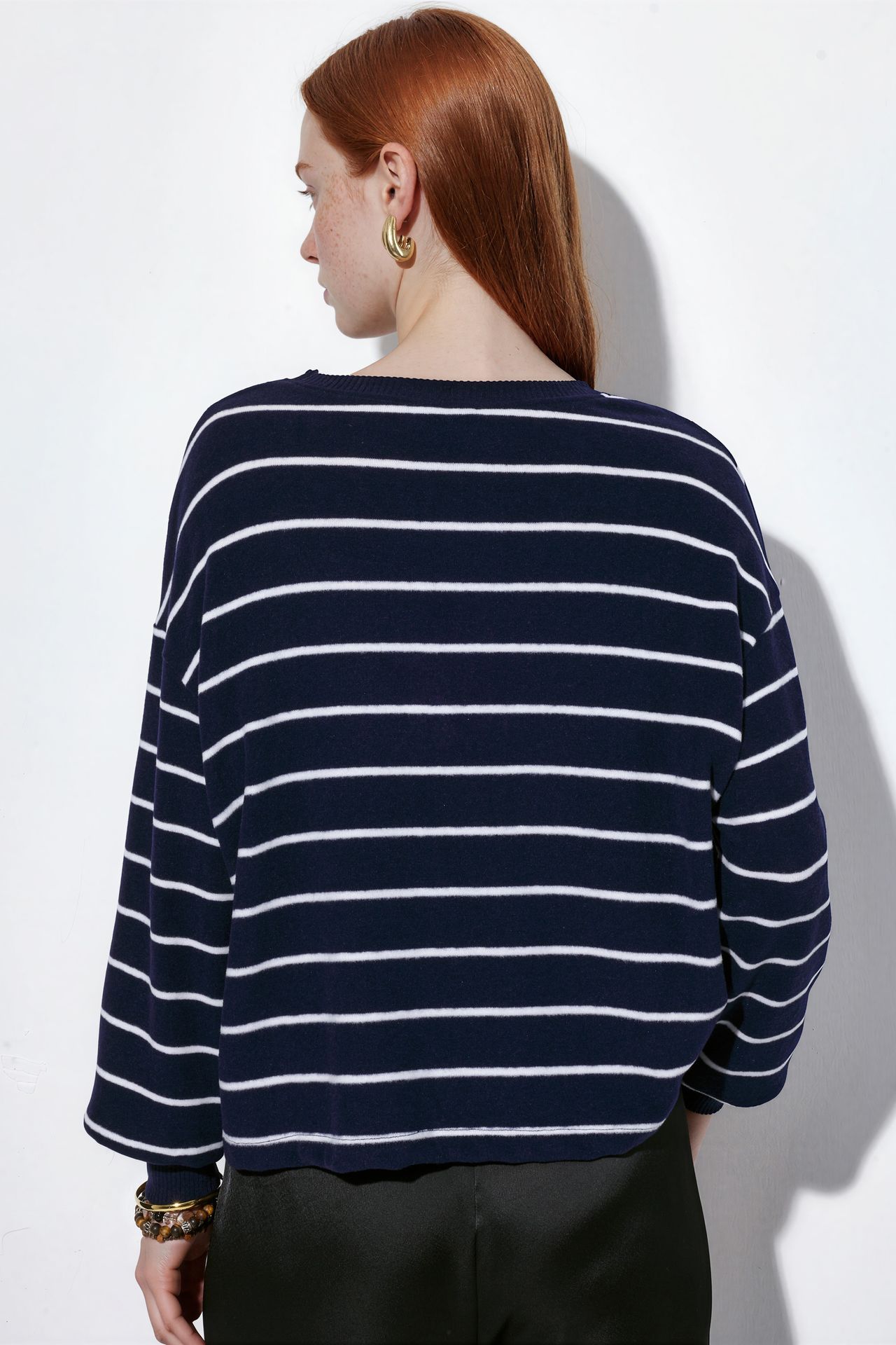 BUSEM Striped Ribbed Crew Neck Sweater 3