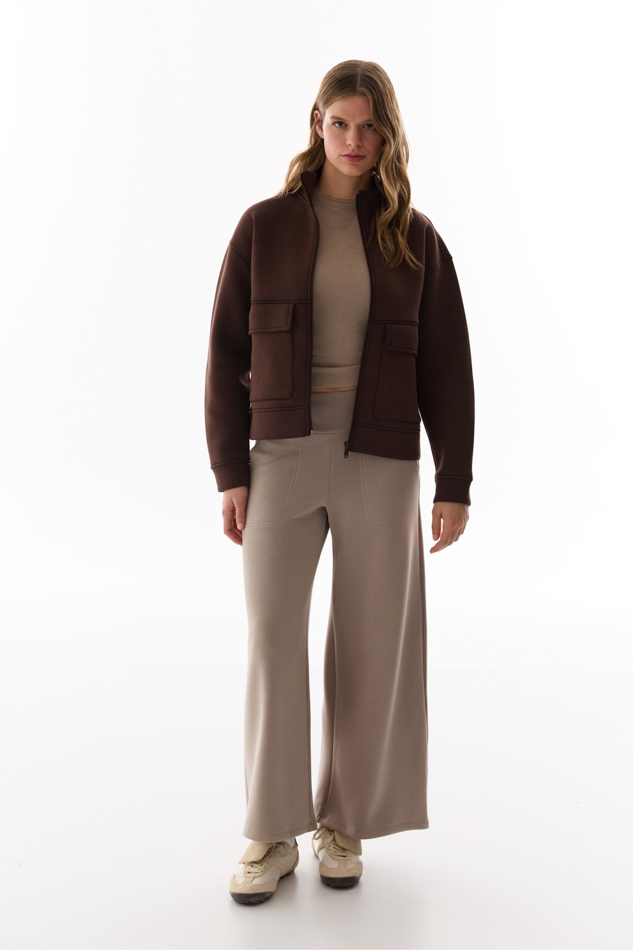PENTI Pocket Detail Scuba Zip-Up Long Sleeve Jacket 4