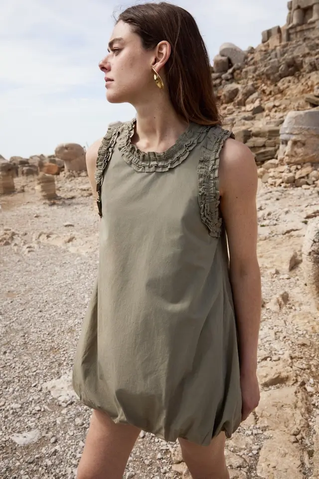 GRIMELANGE Crew Neck A-Line Shift Dress