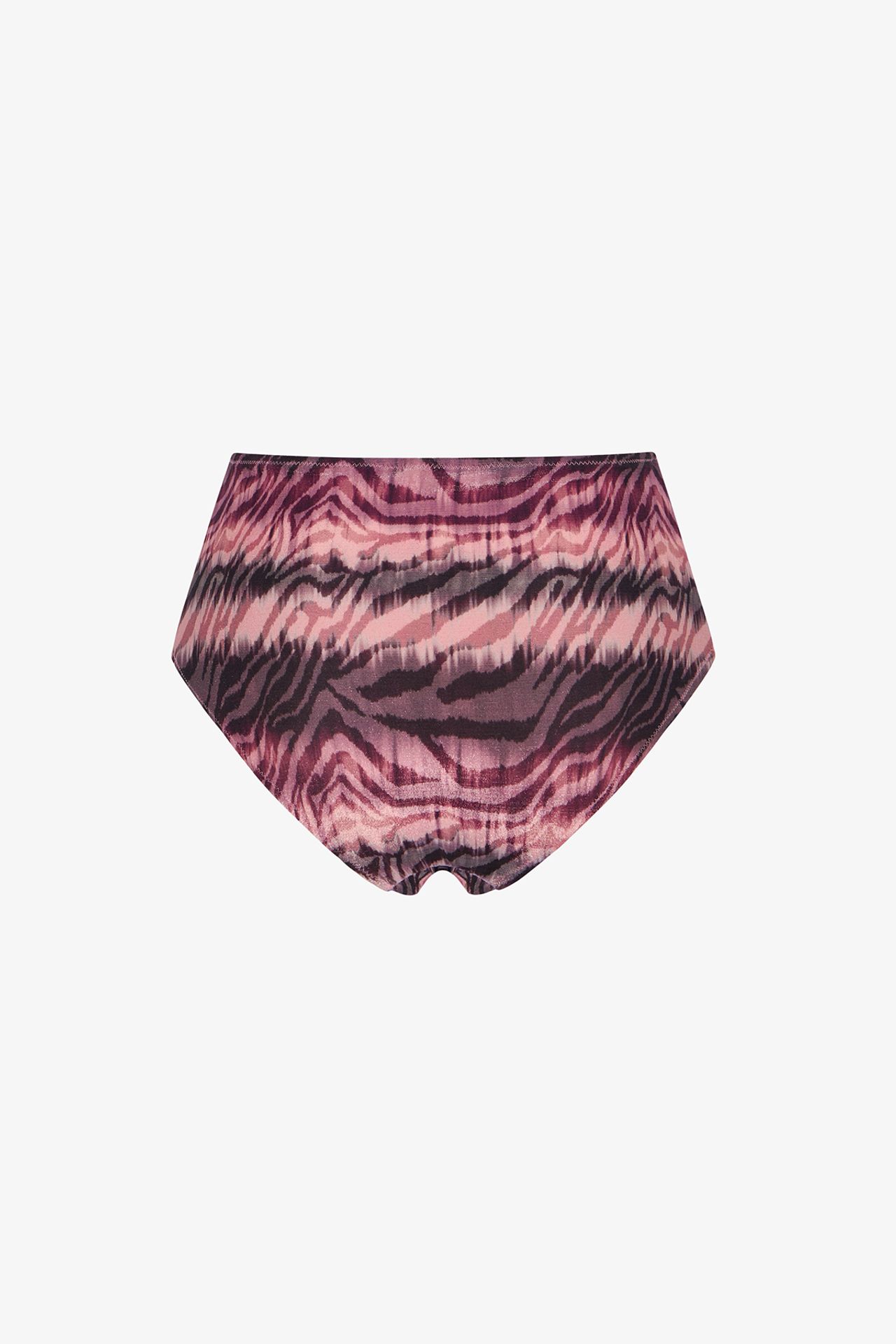 PENTI Cesira Ruched Front Closure Zebra Print Shimmer Mid Waist Bikini Bottom 6