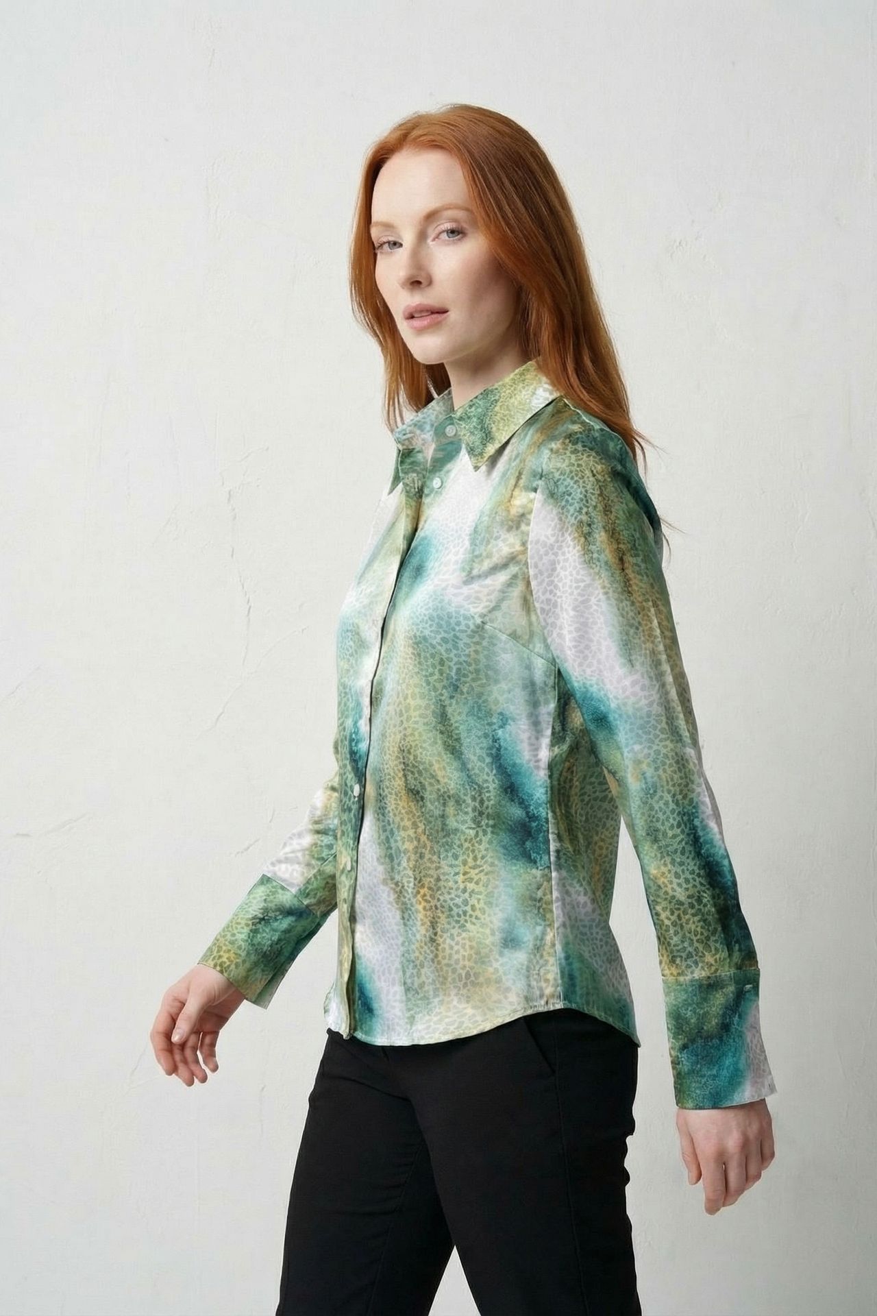 MY FASHION Abstract Print Buttoned Long Sleeve Shirt 5