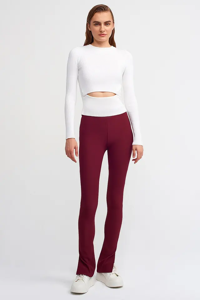 DILVIN High-waist Flare Leggings With Slit
