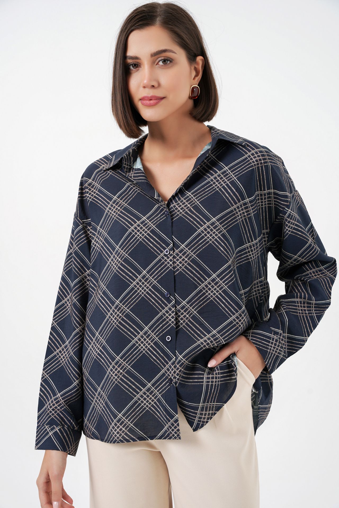 BDART Oversized Plaid Button-Up Shirt 1