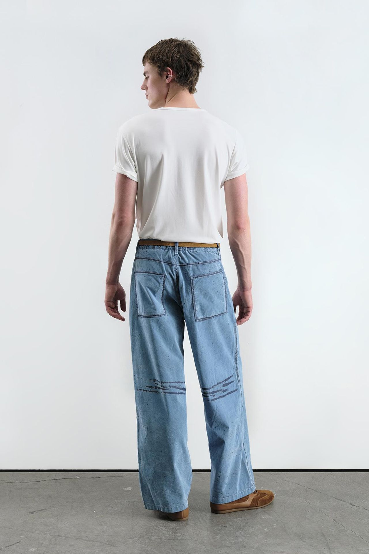 GIESTO Abstract Wide Leg Denim Jeans 5