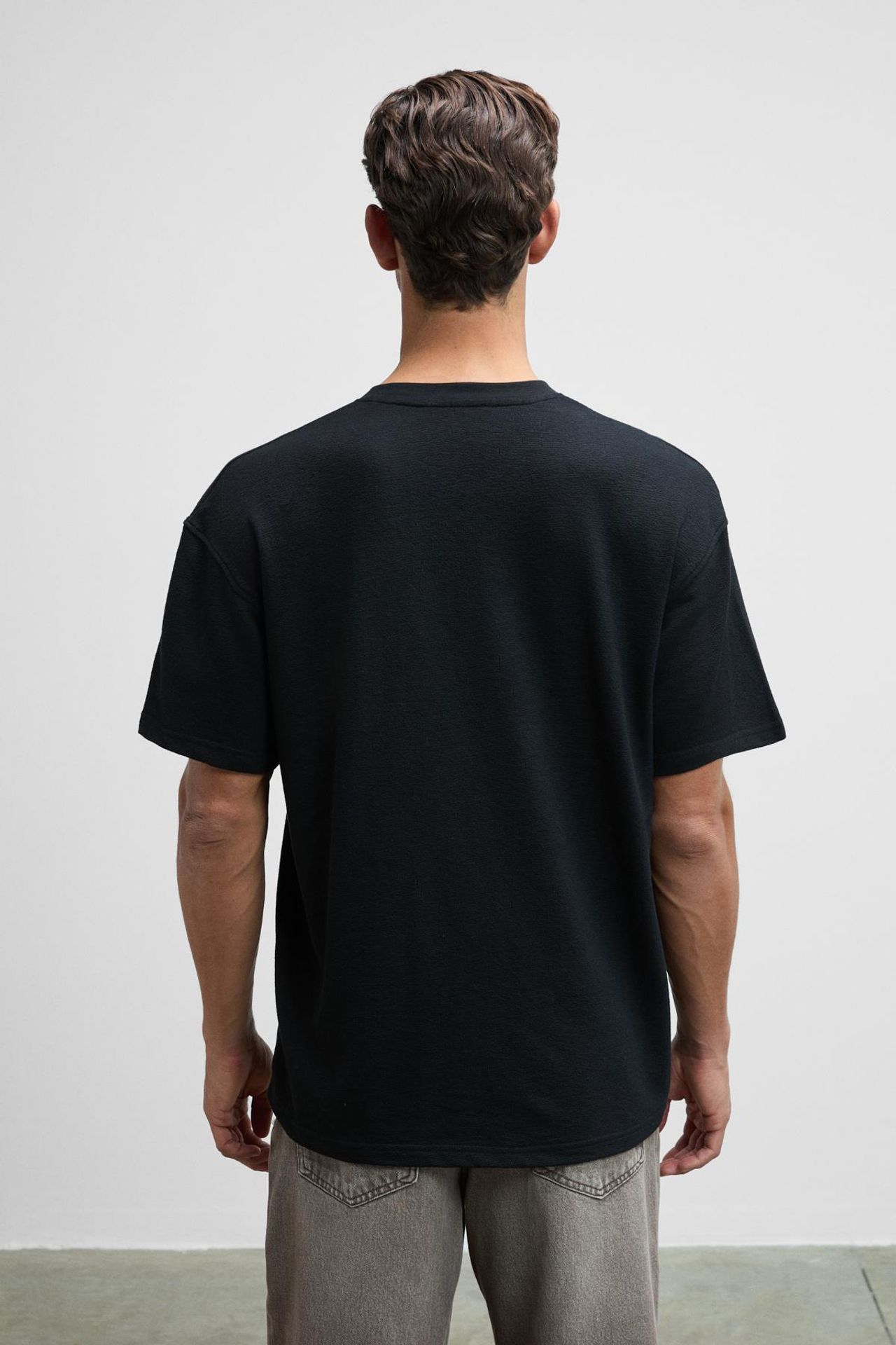 GRIMELANGE Oversize Bisiklet Yaka Baskılı Tişört 5