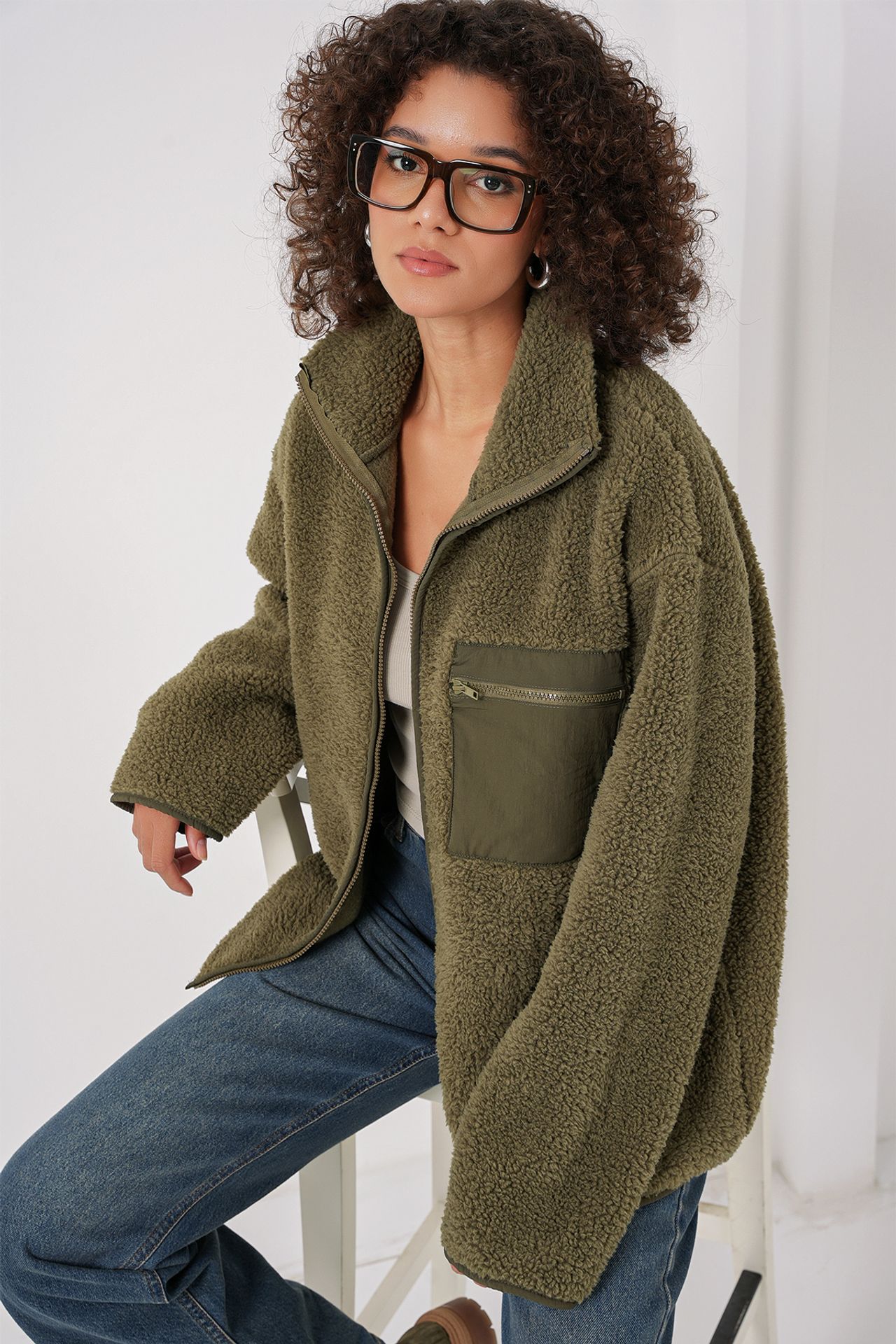 BDART Pocket Detailed Oversized Plush Coat 3