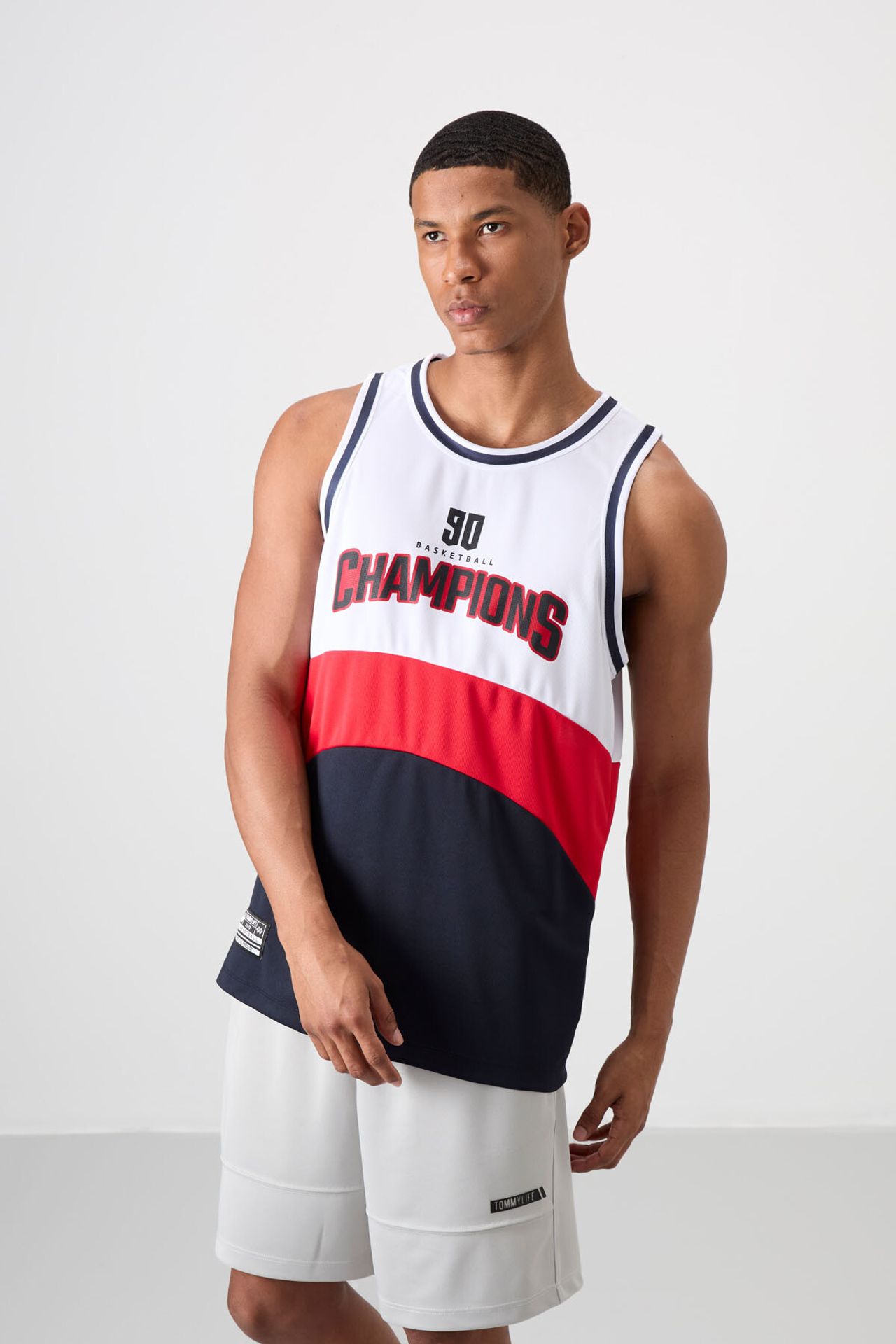 TOMMY Men's Long Color-block Sleeveless T-shirt 4