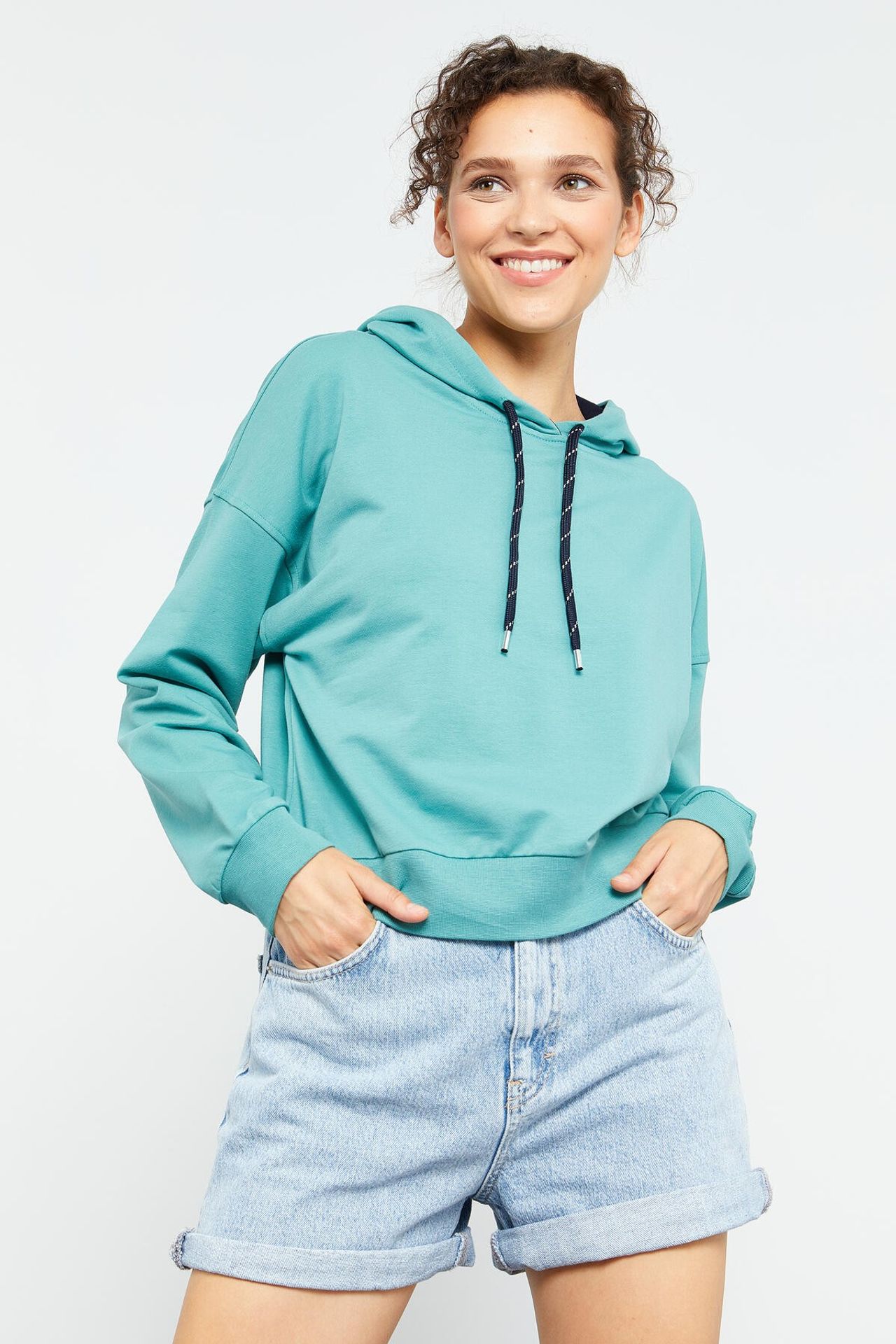 TOMMY Relaxed Hooded Sweatshirt With Tie Detail 1