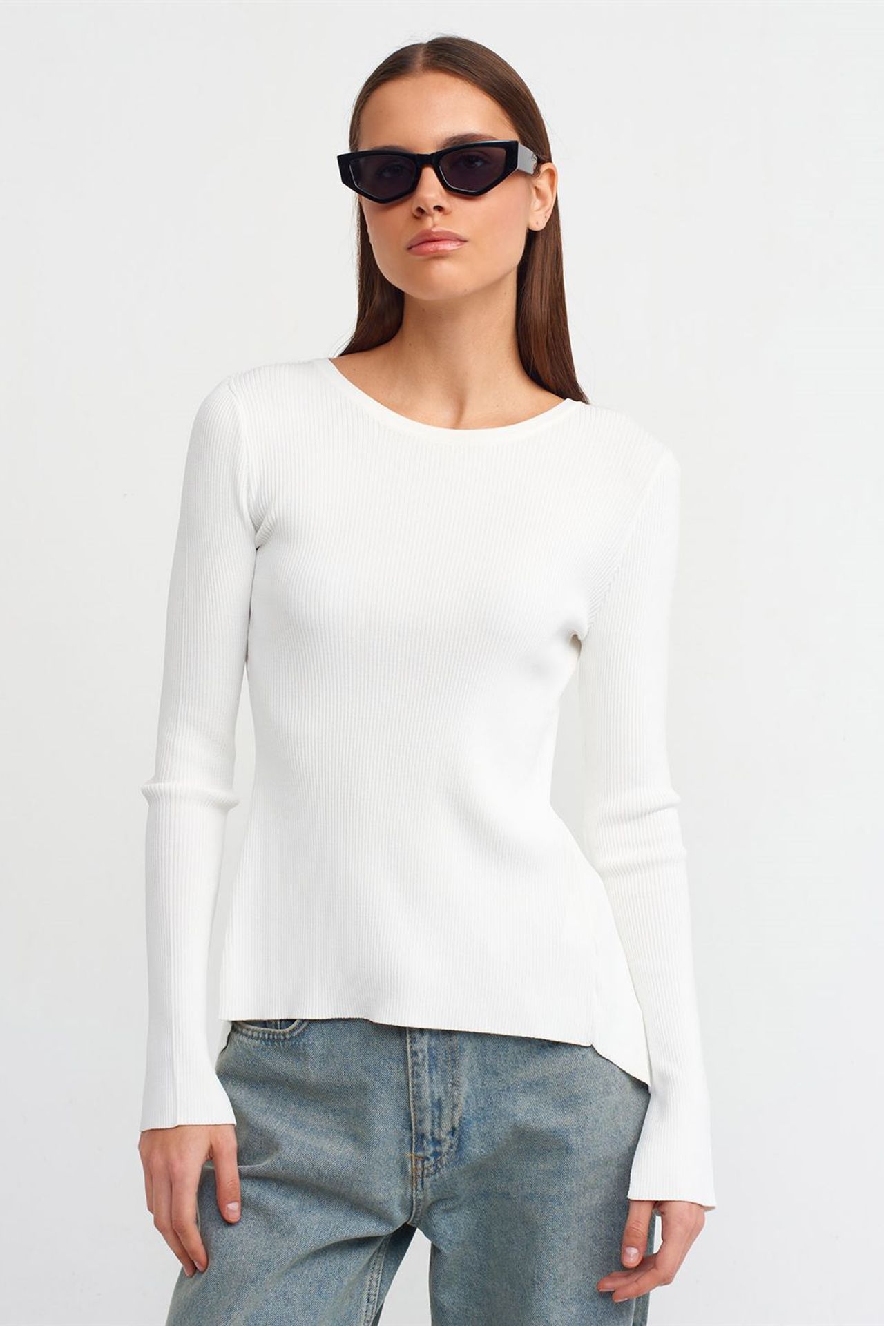 DILVIN Slim Fit Ribbed Boat Neck Sweater 1
